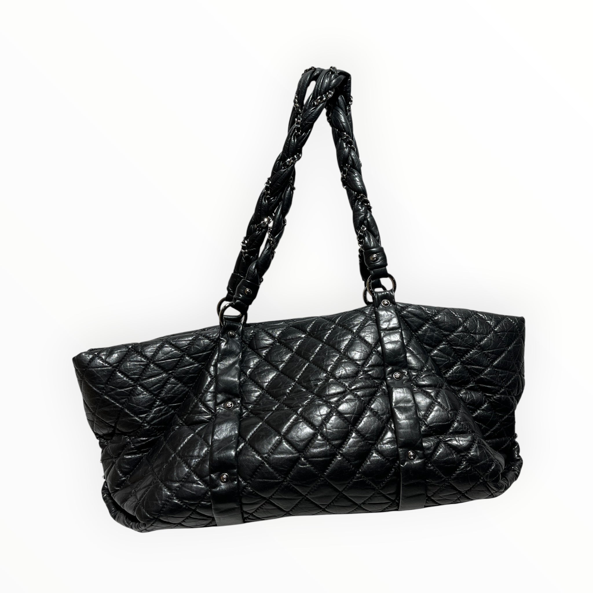 CHANEL/Hand Bag/Leather/BLK/LADY BRAID LONG TOTE view 1