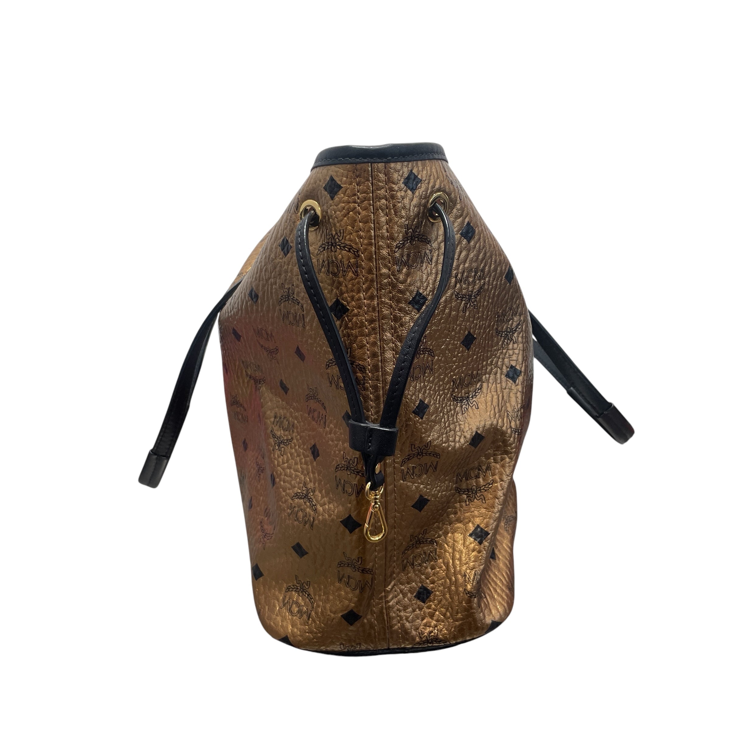 MCM/Tote Bag/Monogram/Leather/GLD/METALLIC VISETOS TOTE GOLD view 3