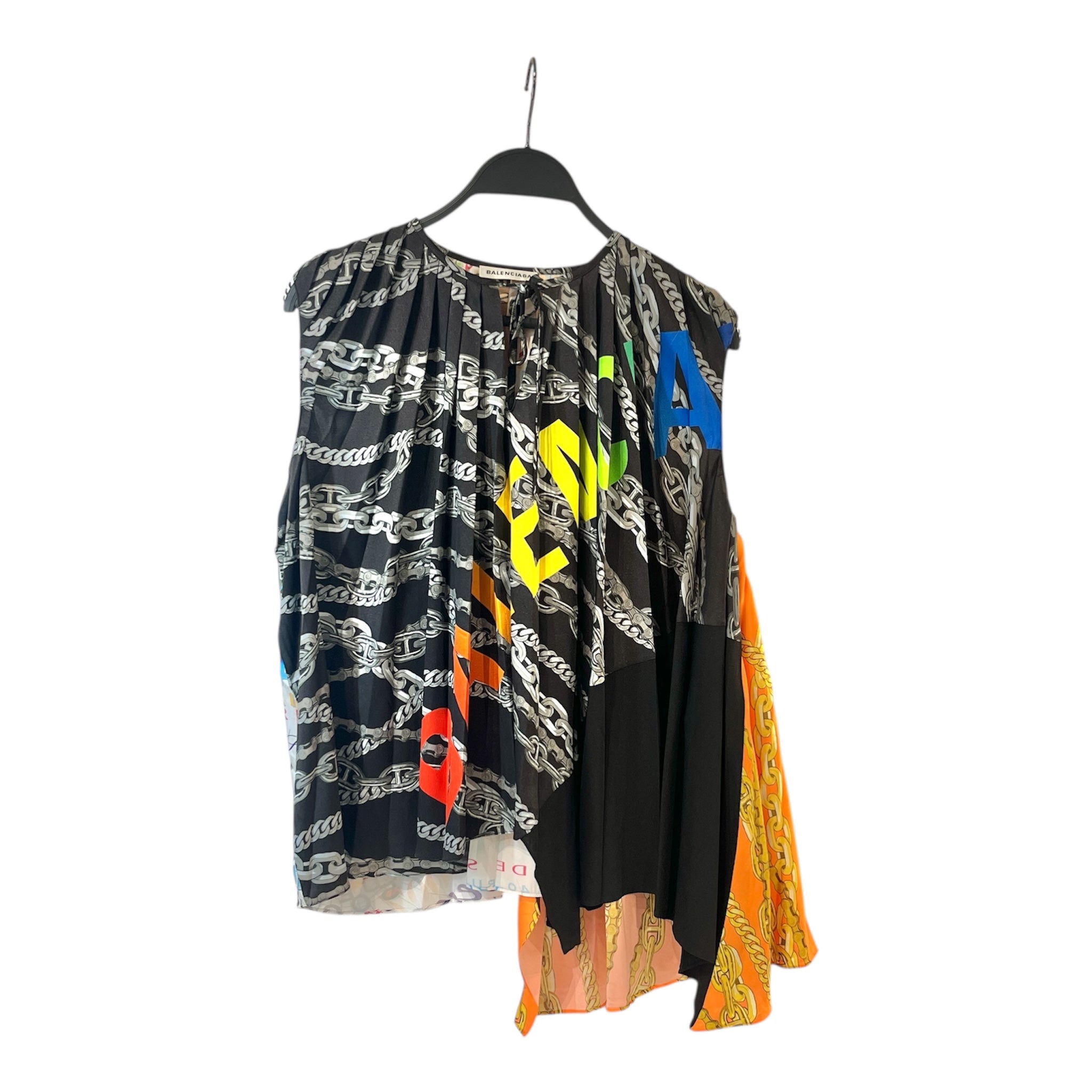 BALENCIAGA/SS Blouse/38/All Over Print/Cotton/BLK/balenciaga on front mult color view 1