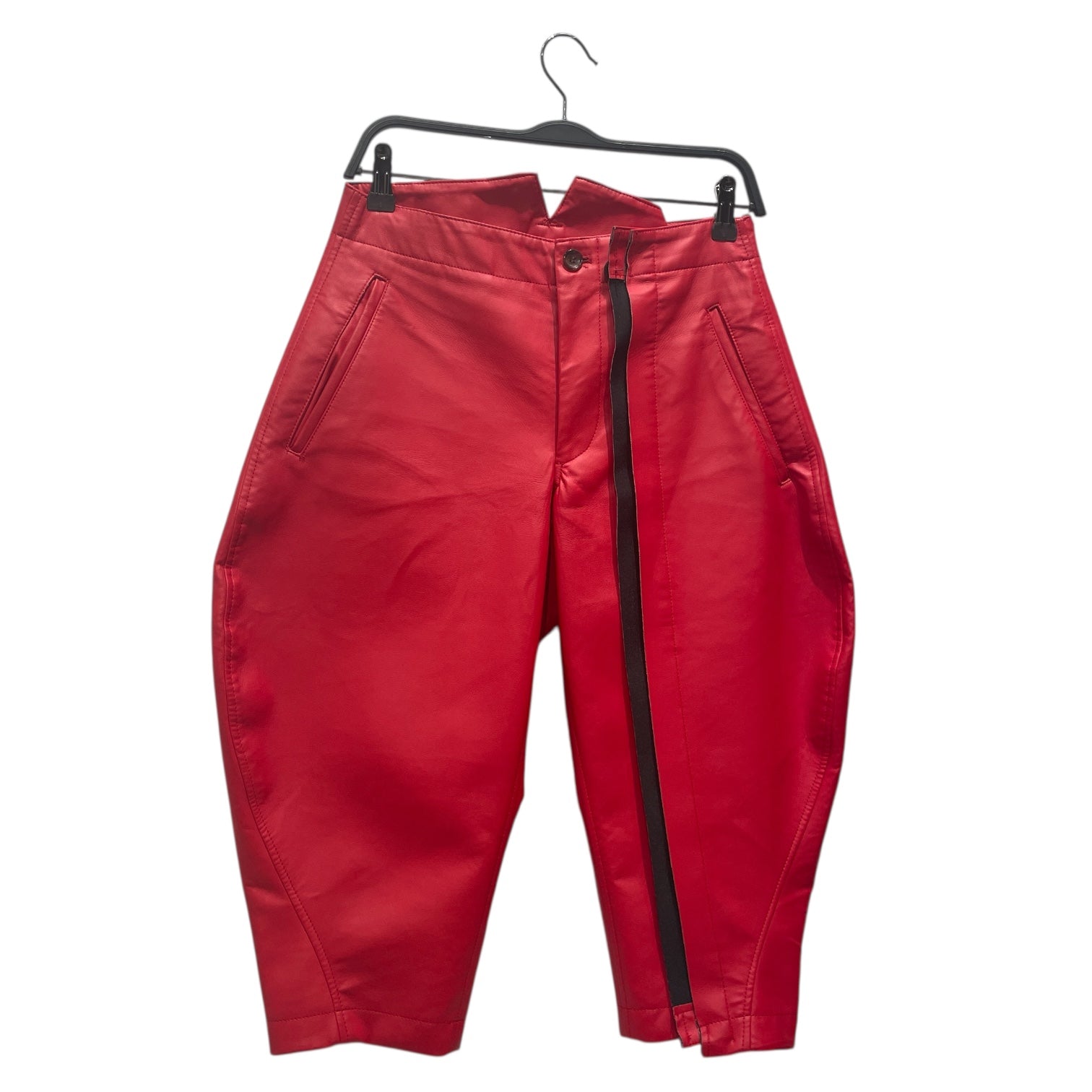 COMME des GARCONS/Cropped Pants/XS/Faux Leather/RED/ROSE&BLOOD BALLOON PANT view 1