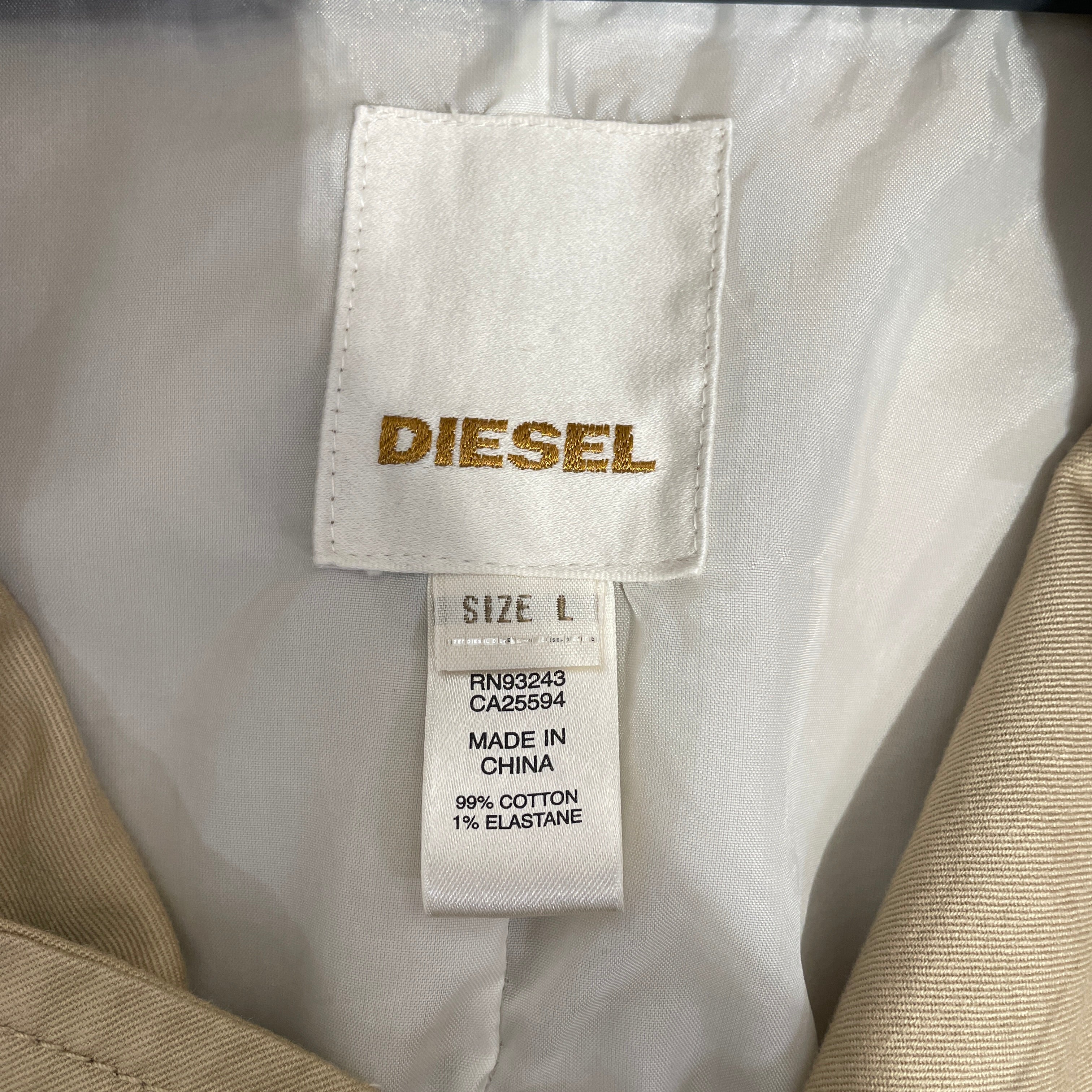 DIESEL/Trench Coat/L/Cotton/KHK/RN93243 view 3