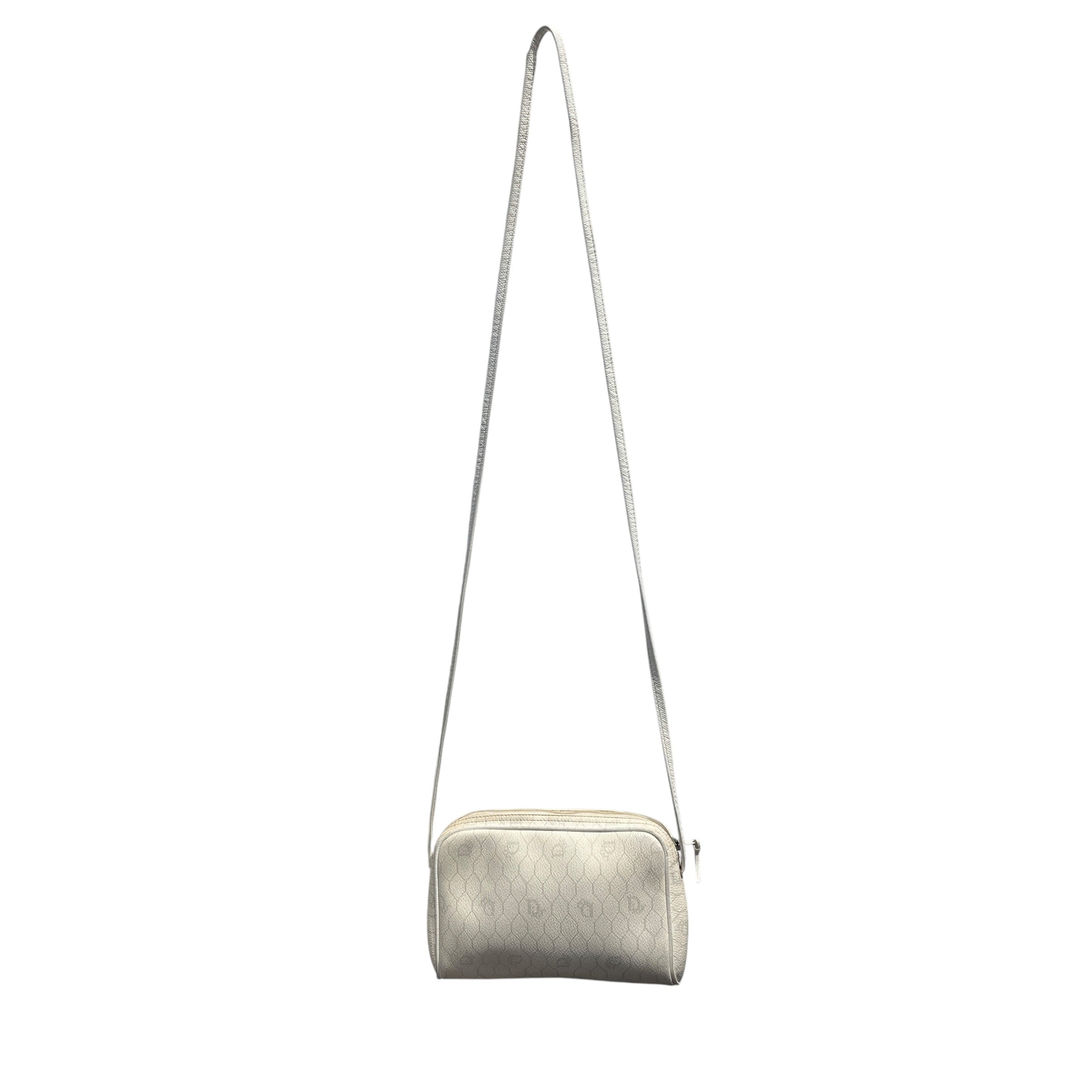 Christian Dior/Cross Body Bag/Monogram/Leather/WHT/VINTAGE HONEYCOMB view 4