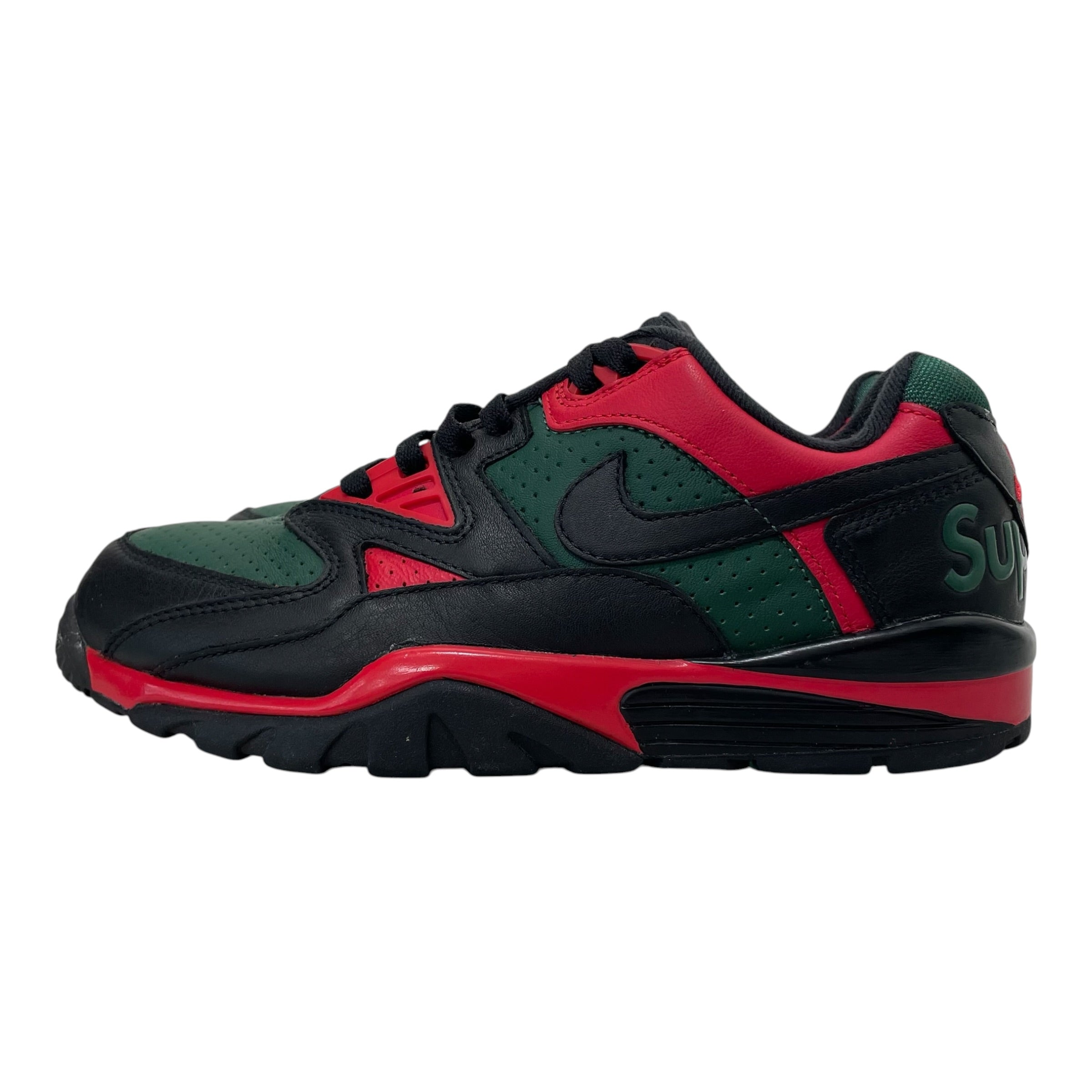 NIKE/Low-Sneakers/US 8.5/Leather/BLK/XSUPREME GREEN&RED view 3