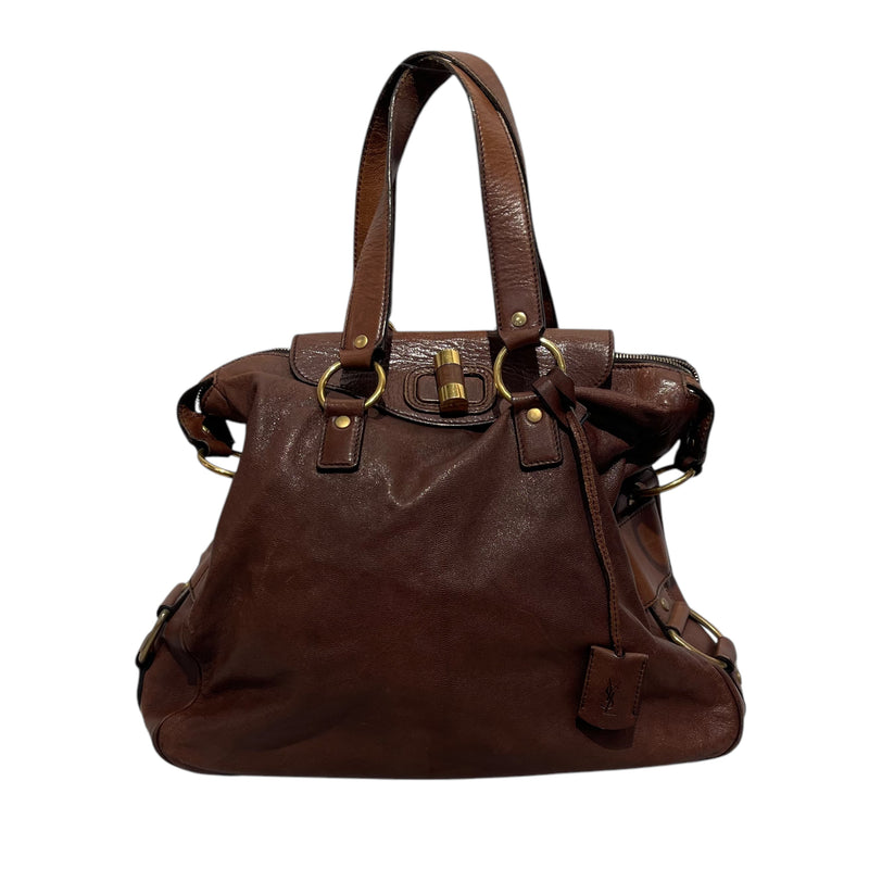 YVES SAINT LAURENT/Hand Bag/Leather/BRW/