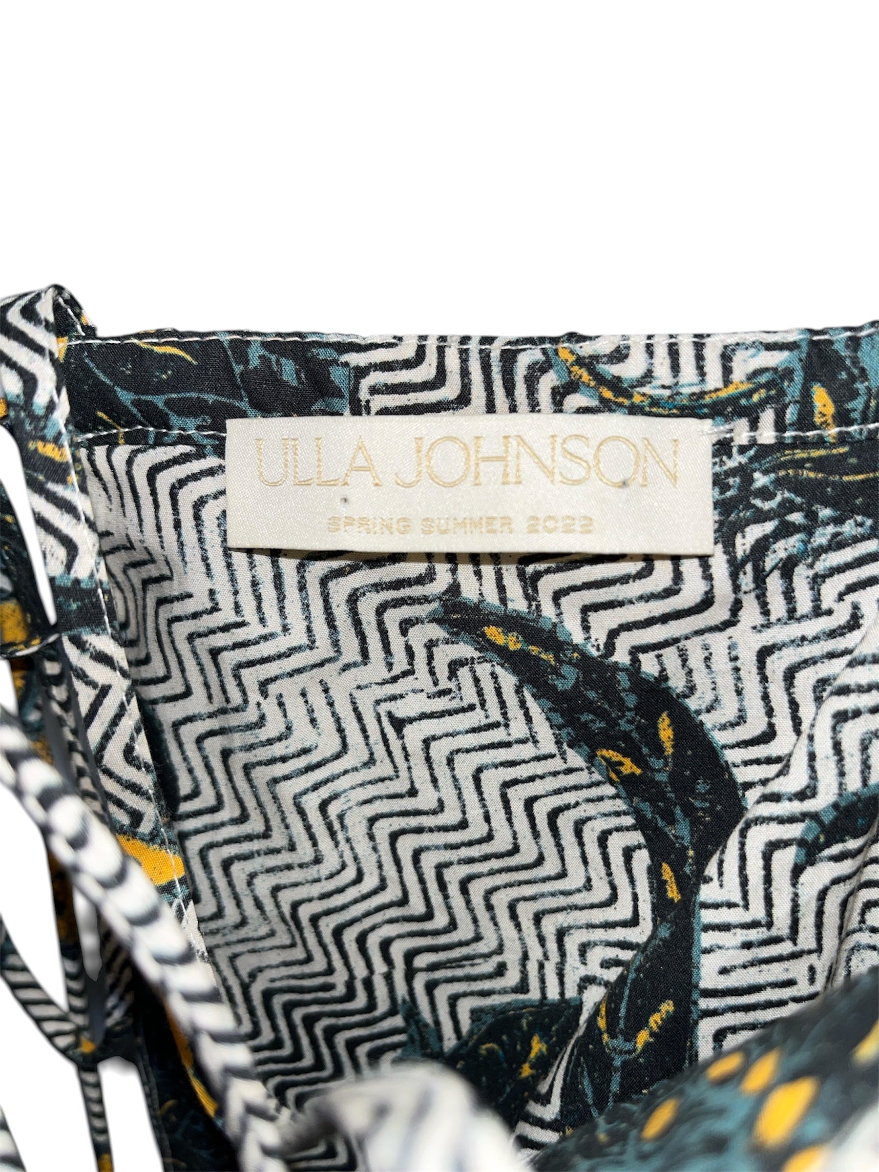 Ulla Johnson/LS Dress/8/Floral Pattern/Cotton/WHT/wavy/yellow flower print view 3
