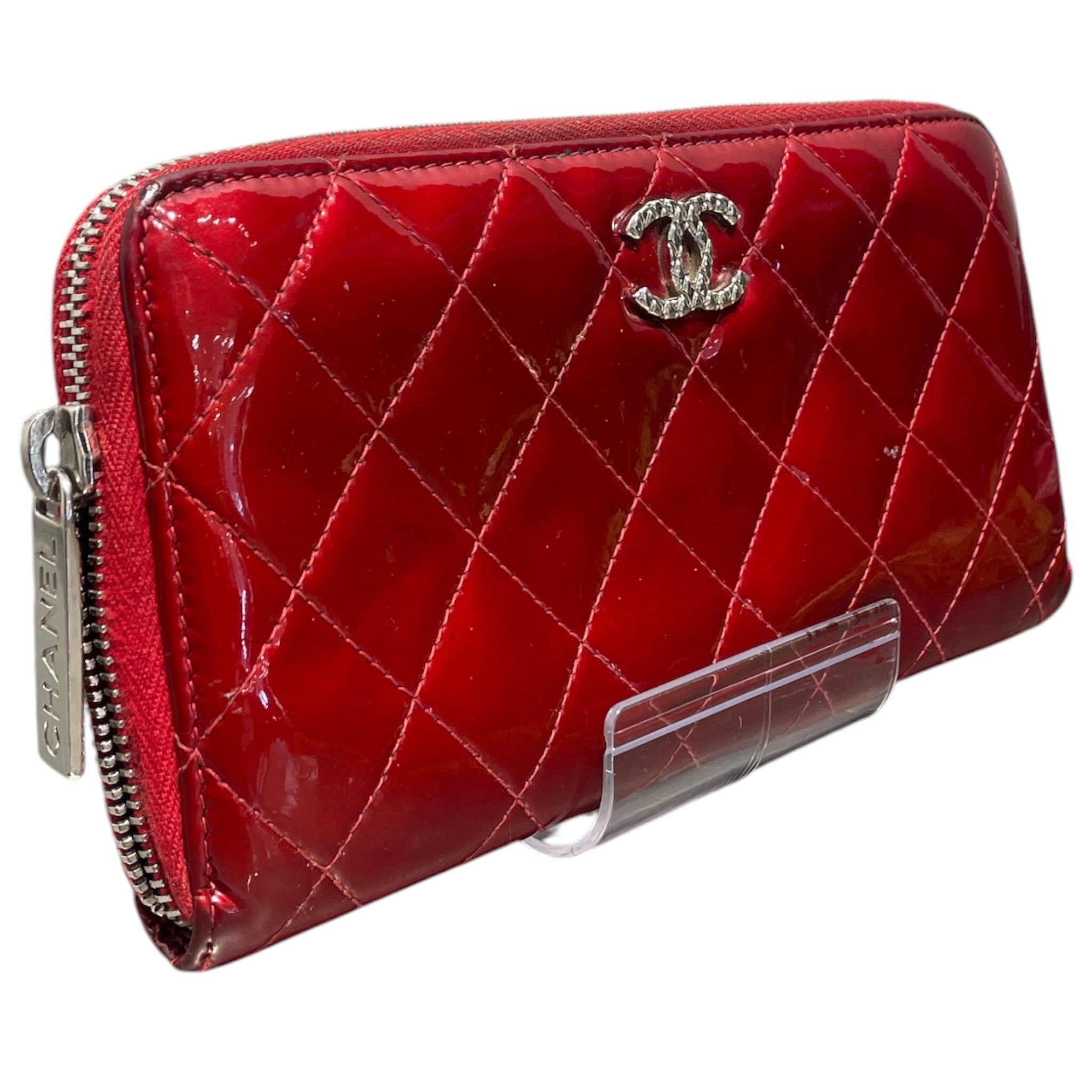 CHANEL/Long Wallet/Leather/RED/L's/Brilliant Patent Zip Around view 1