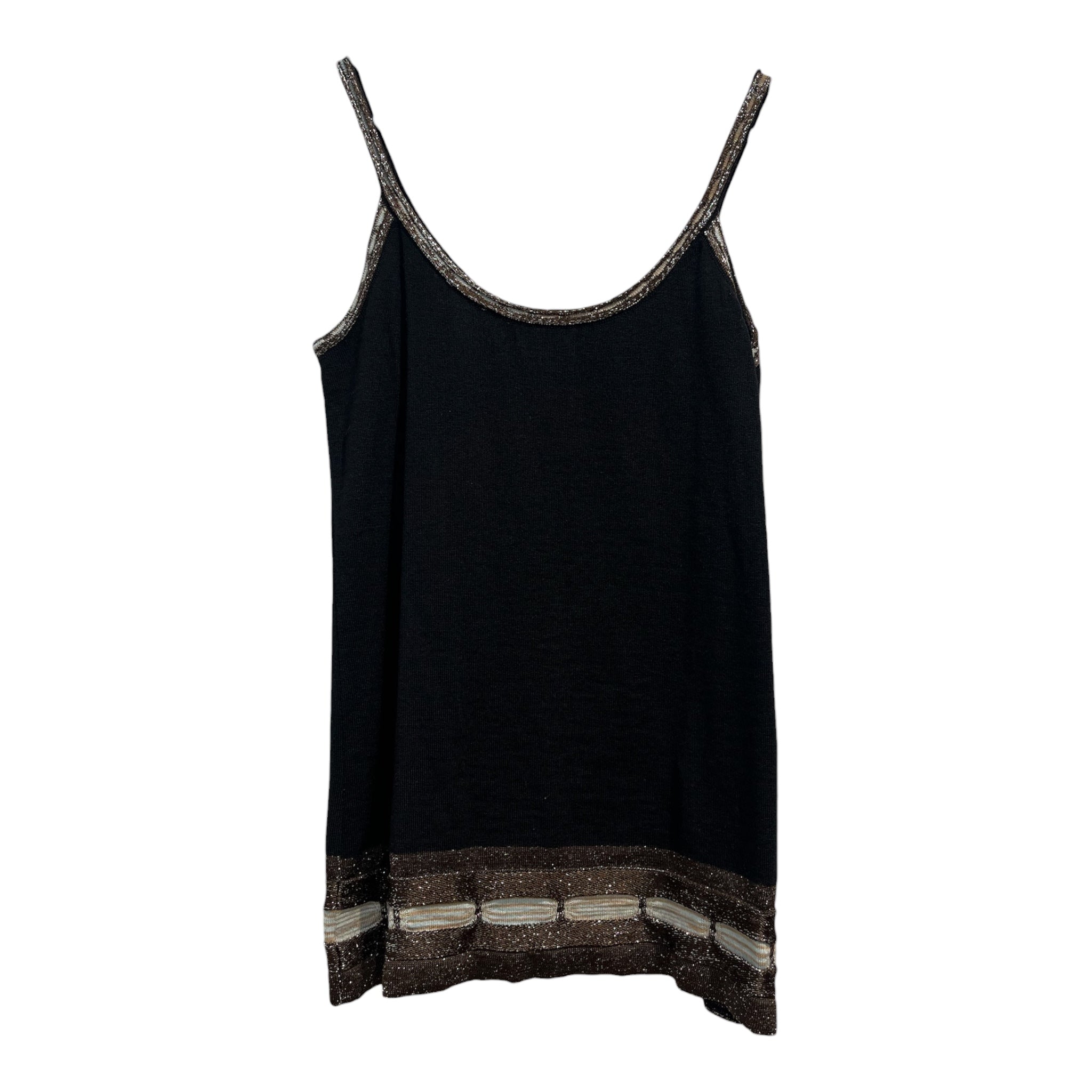 MISSONI/SS Cut & Sew/4/Wool/BLK/BLACK TANK TOP BROWN STRAPS view 1