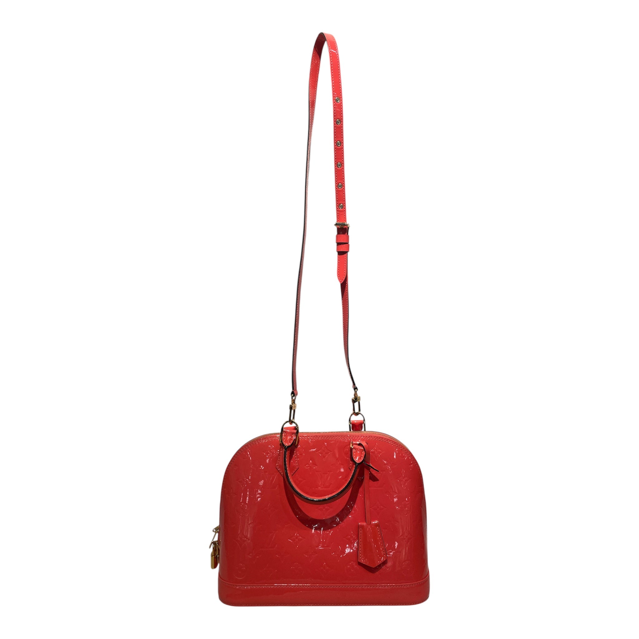 LOUIS VUITTON/Hand Bag/Monogram/Leather/RED/MONOGRAM VERNIS BAG view 2