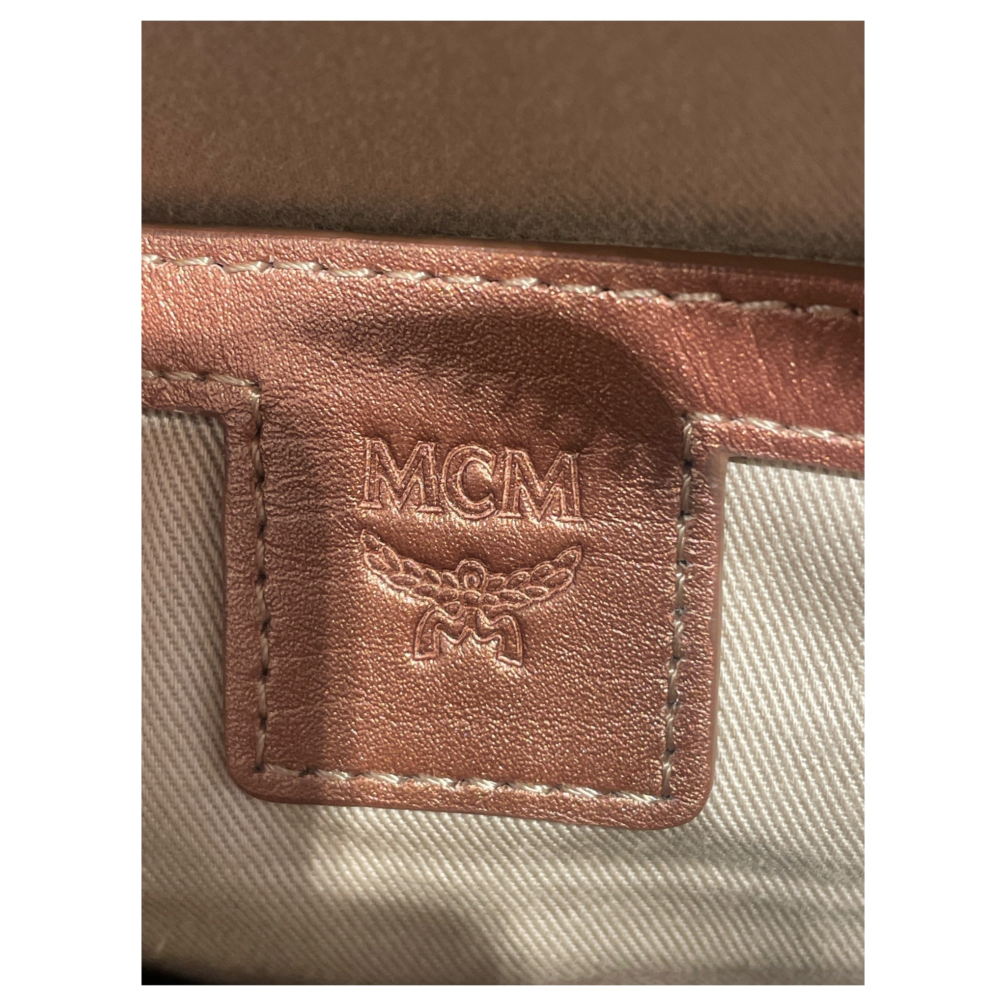 MCM/Backpack/Monogram/PNK/Metallic Visetos Studded Backp view 4