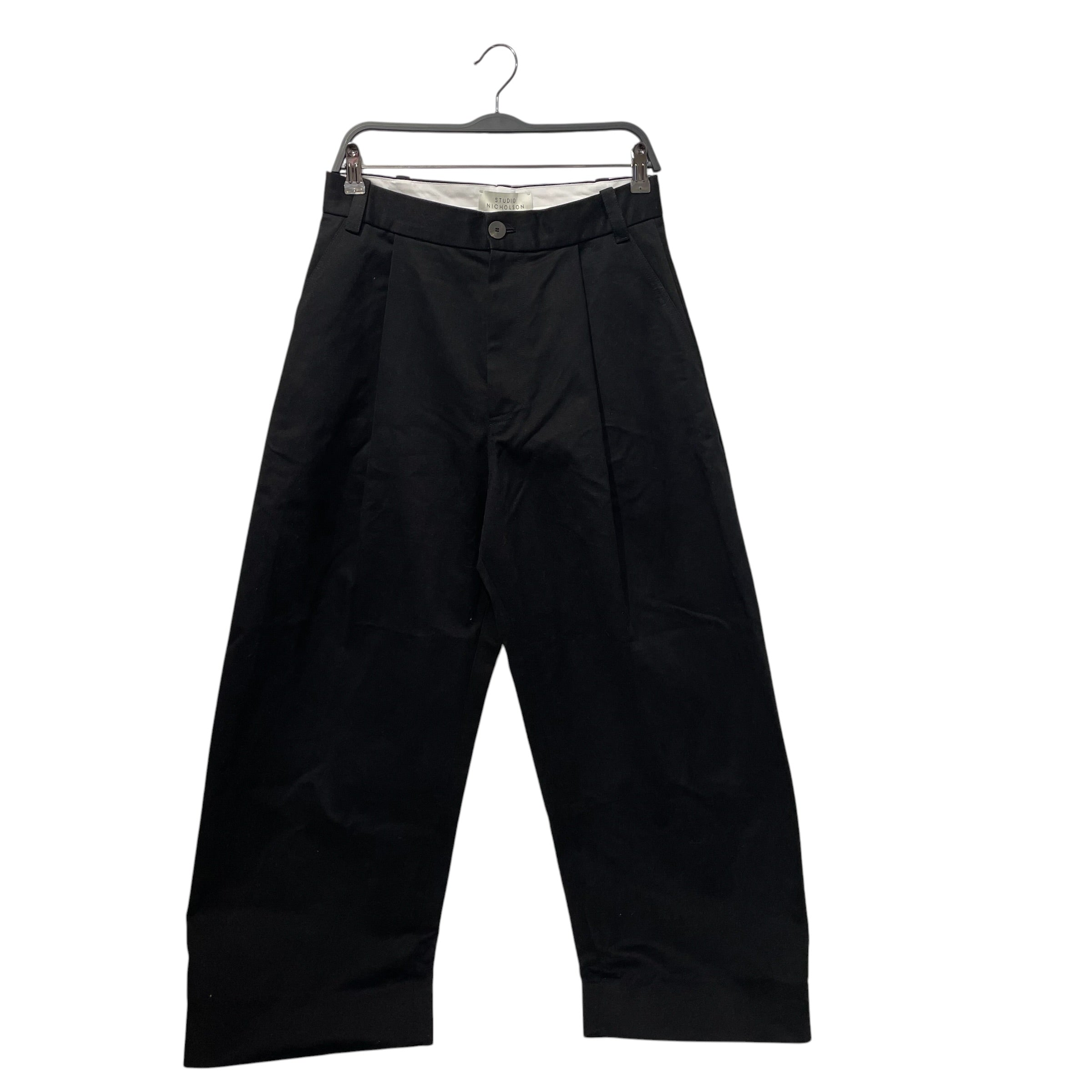 STUDIO NICHOLSON/Pants/S/Cotton/BLK/StudioNicholson Sorte Pleated view 1