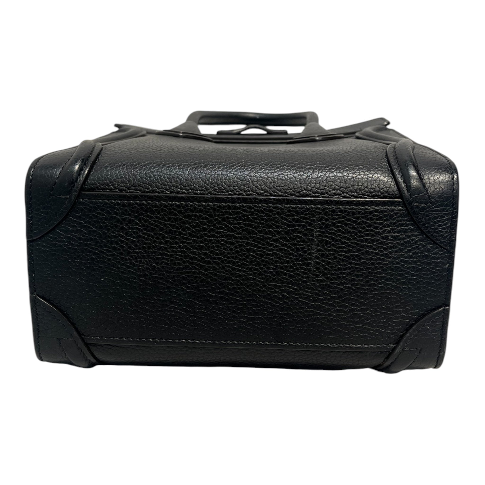 CELINE/Hand Bag/Leather/BLK/BLACK LEATHER NANO LUGGAGE BAG view 3