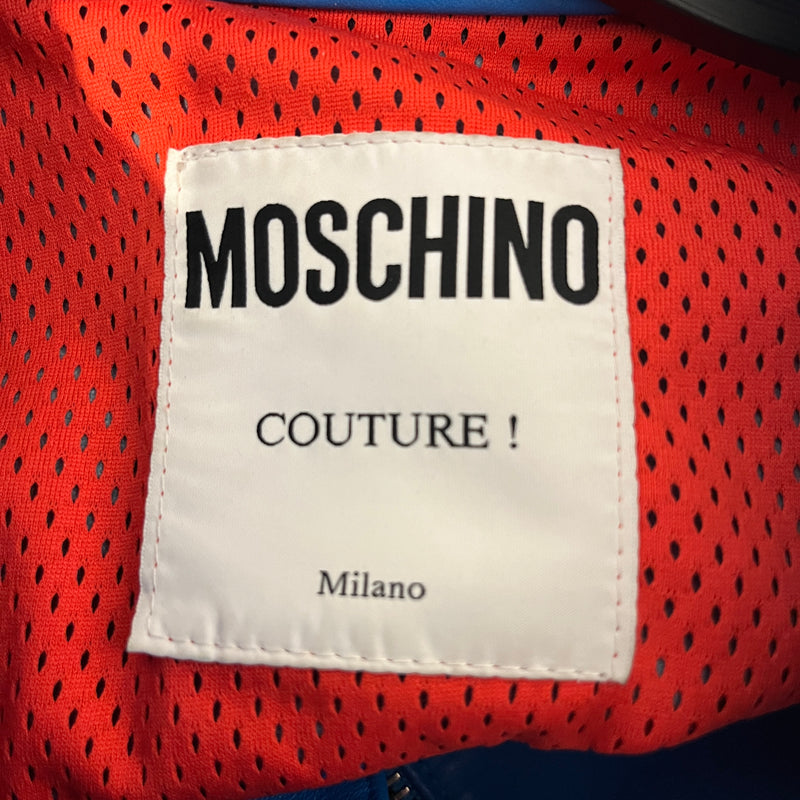 MOSCHINO/Jacket/L/Polyester/BLU/Graphic/milano est 1983