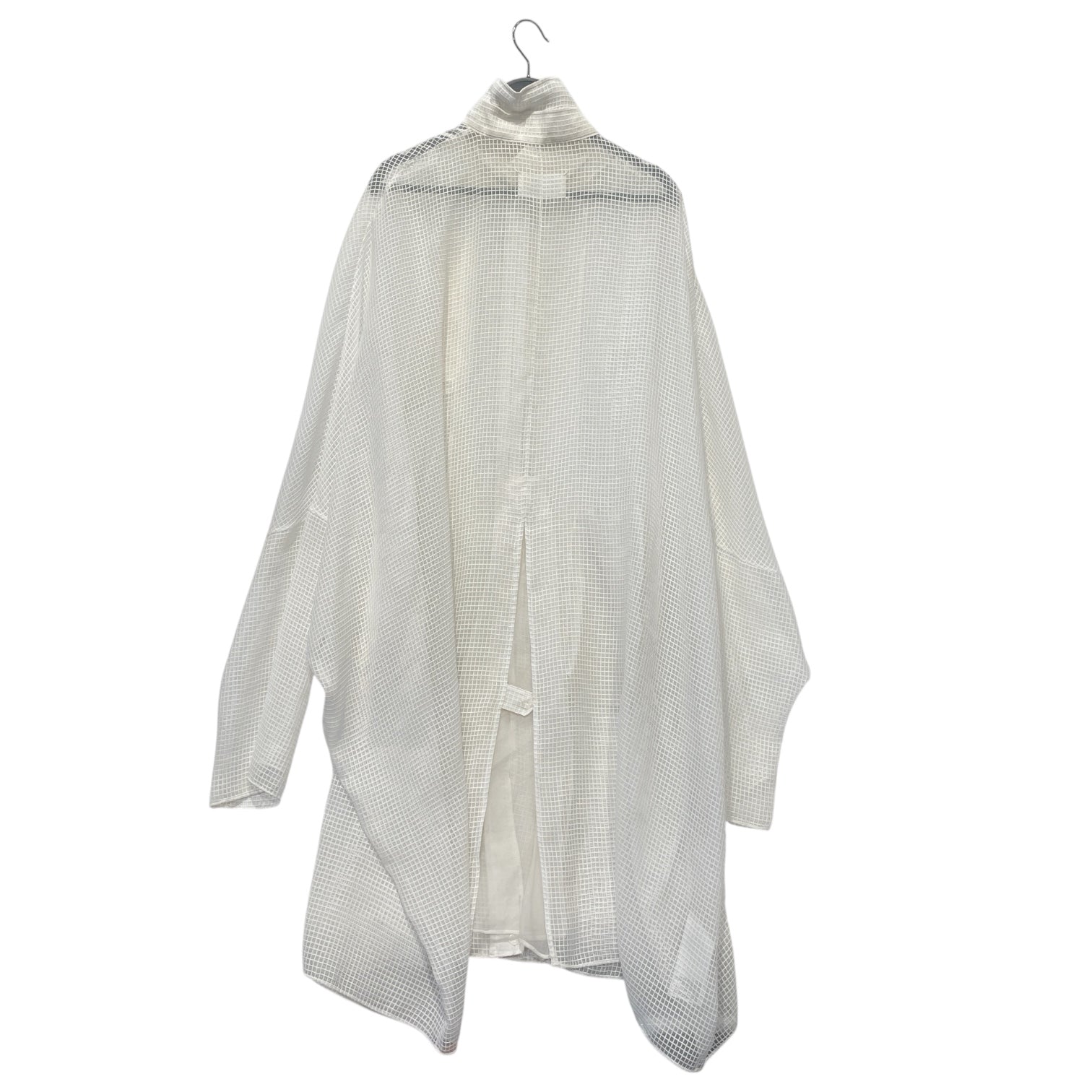 Maison Margiela/Trench Coat/S/Stripe/Polyester/WHT/SHEER WINDOWPANE view 2