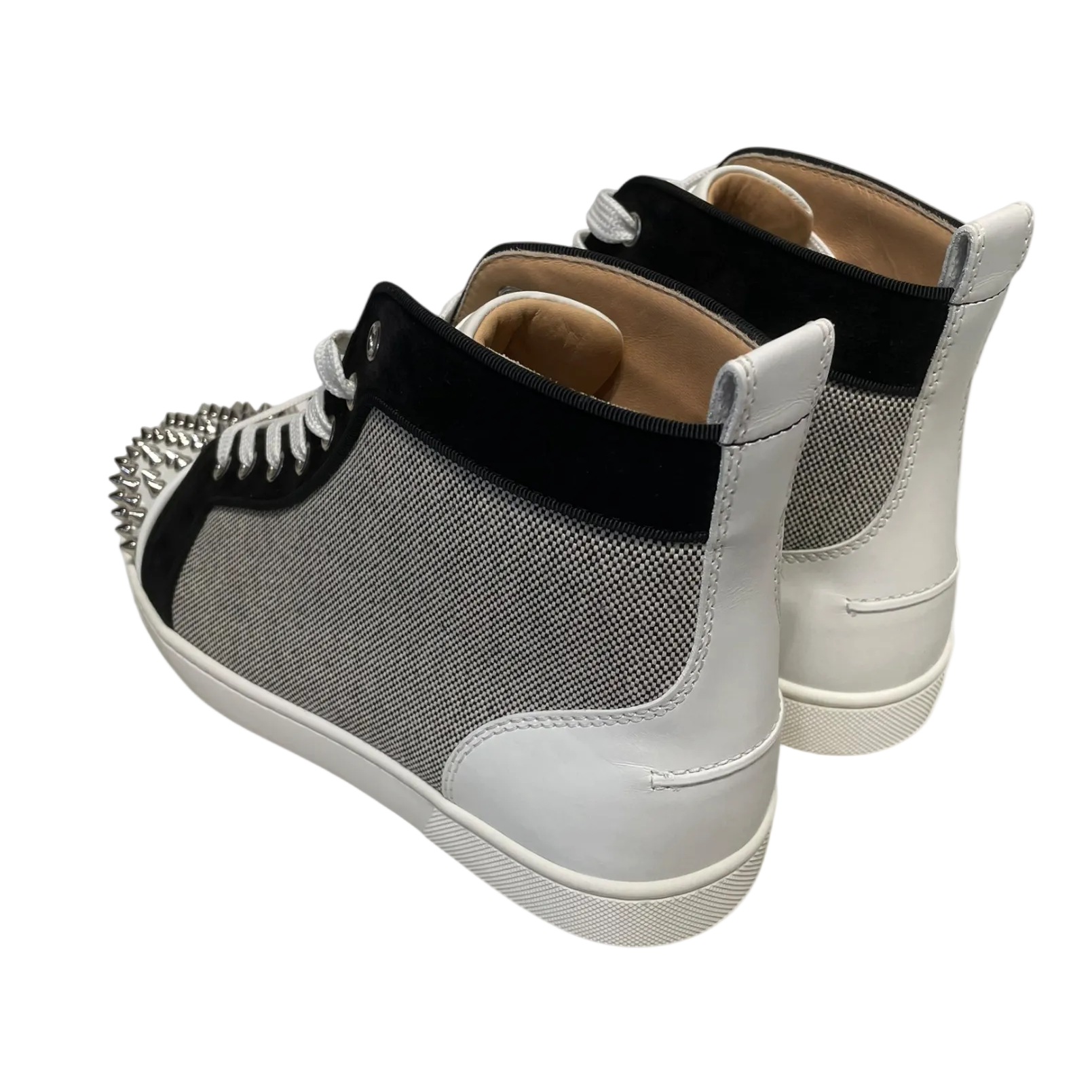 Christian Louboutin/Hi-Sneakers/EU 40/Cotton/GRY/SPIKES ORLATO FLAT view 2