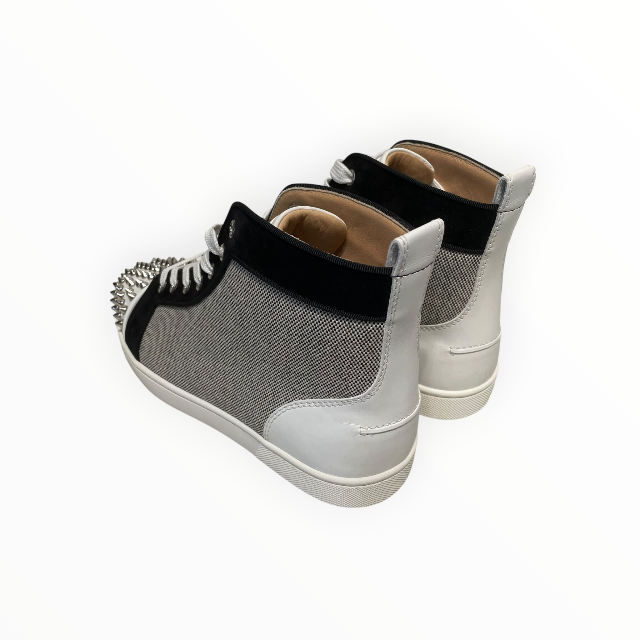 Christian Louboutin/Hi-Sneakers/EU 40/Cotton/GRY/SPIKES ORLATO FLAT view 2