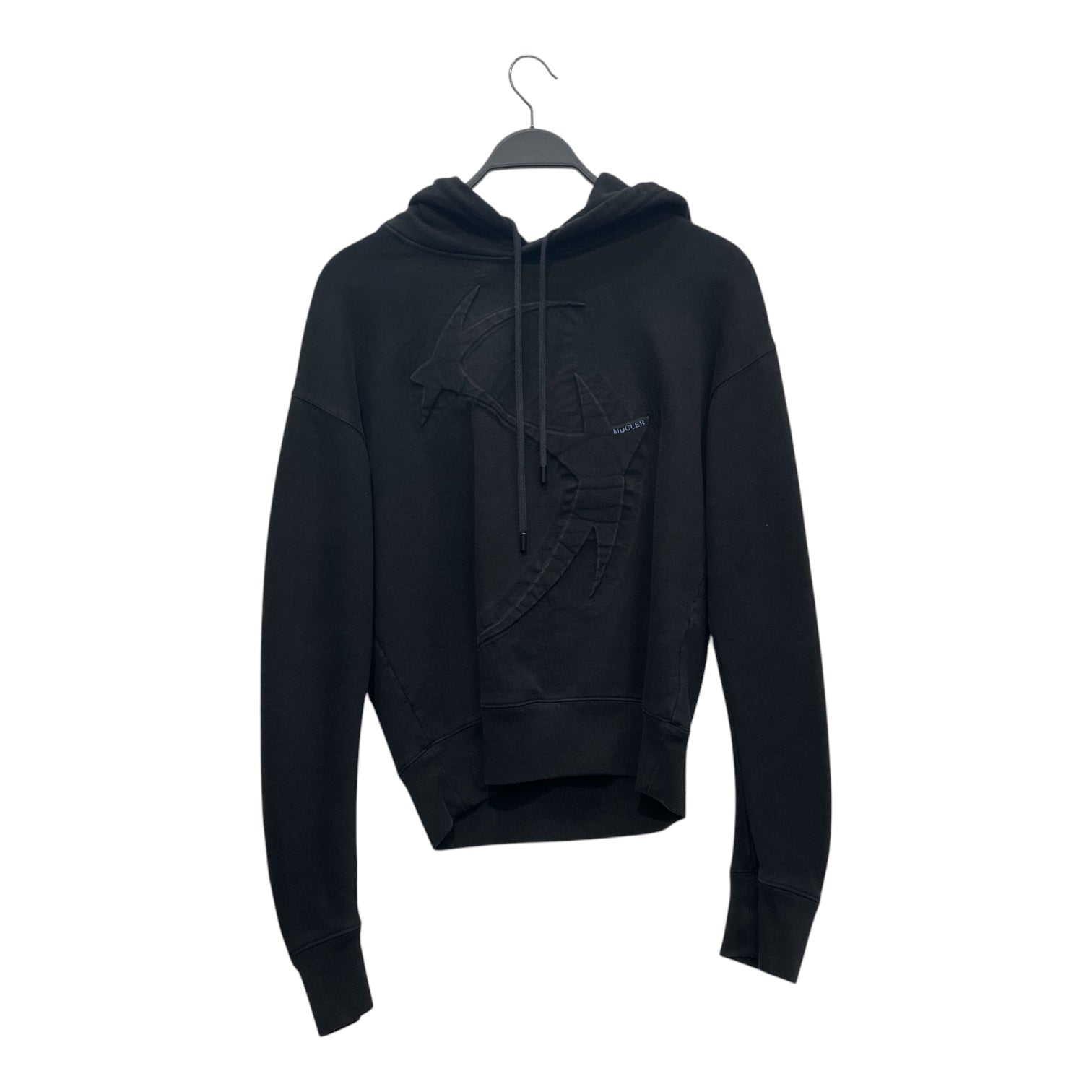 MUGLER/H&M/Hoodie/XS/Cotton/BLK/DISTORTED STAR RAISED DESIGN view 1