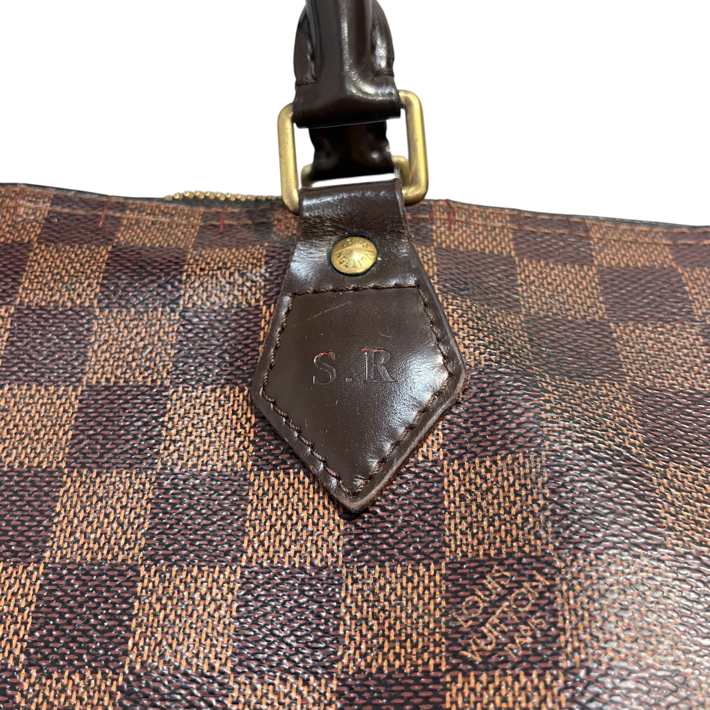 LOUIS VUITTON/Hand Bag/Monogram/Leather/BRW/SPEEDY DAMIER view 3