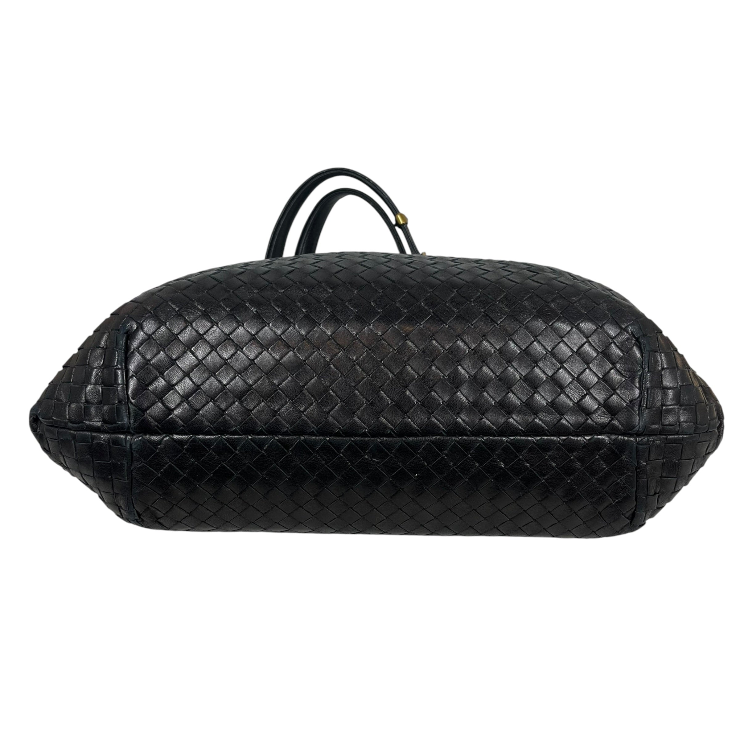 BOTTEGA VENETA/Hand Bag/Leather/BLK/Intrecciato Capri Bag view 3