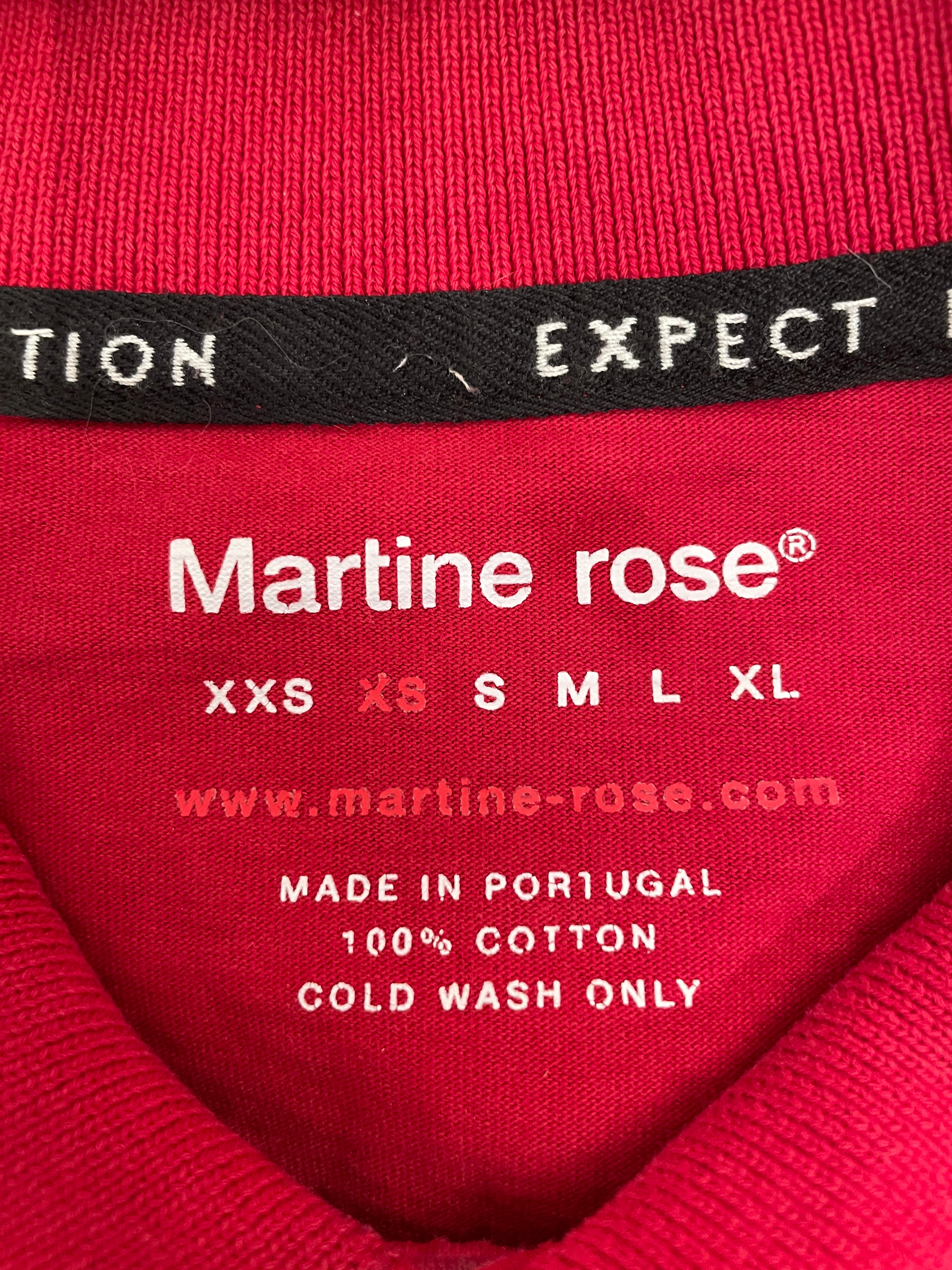 MARTINE ROSE/Polo Shirt/XS/Cotton/RED/Graphic/'RIOT' PANELLED POLO view 3
