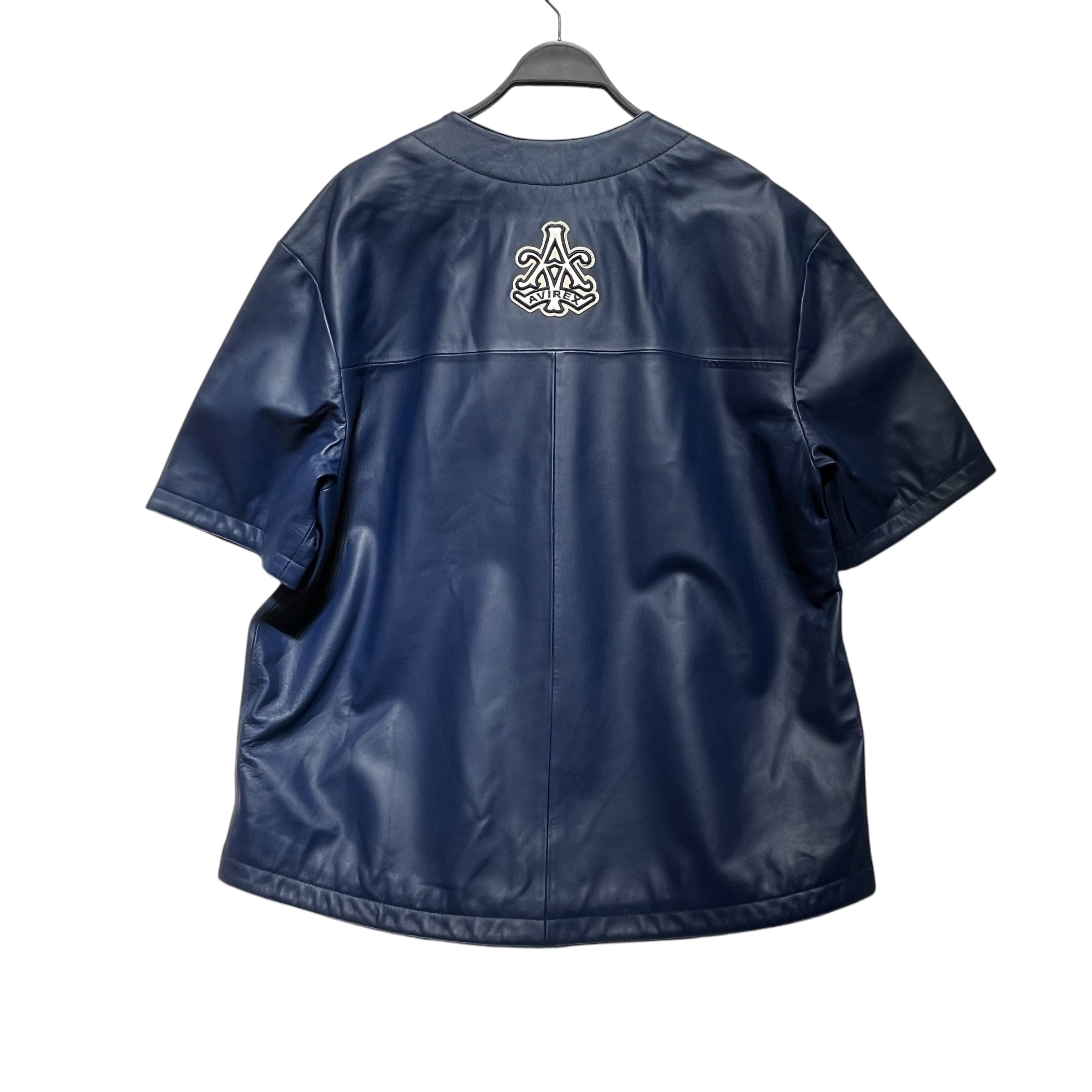 AVIREX/SS Shirt/L/Leather/NVY/jersey view 2