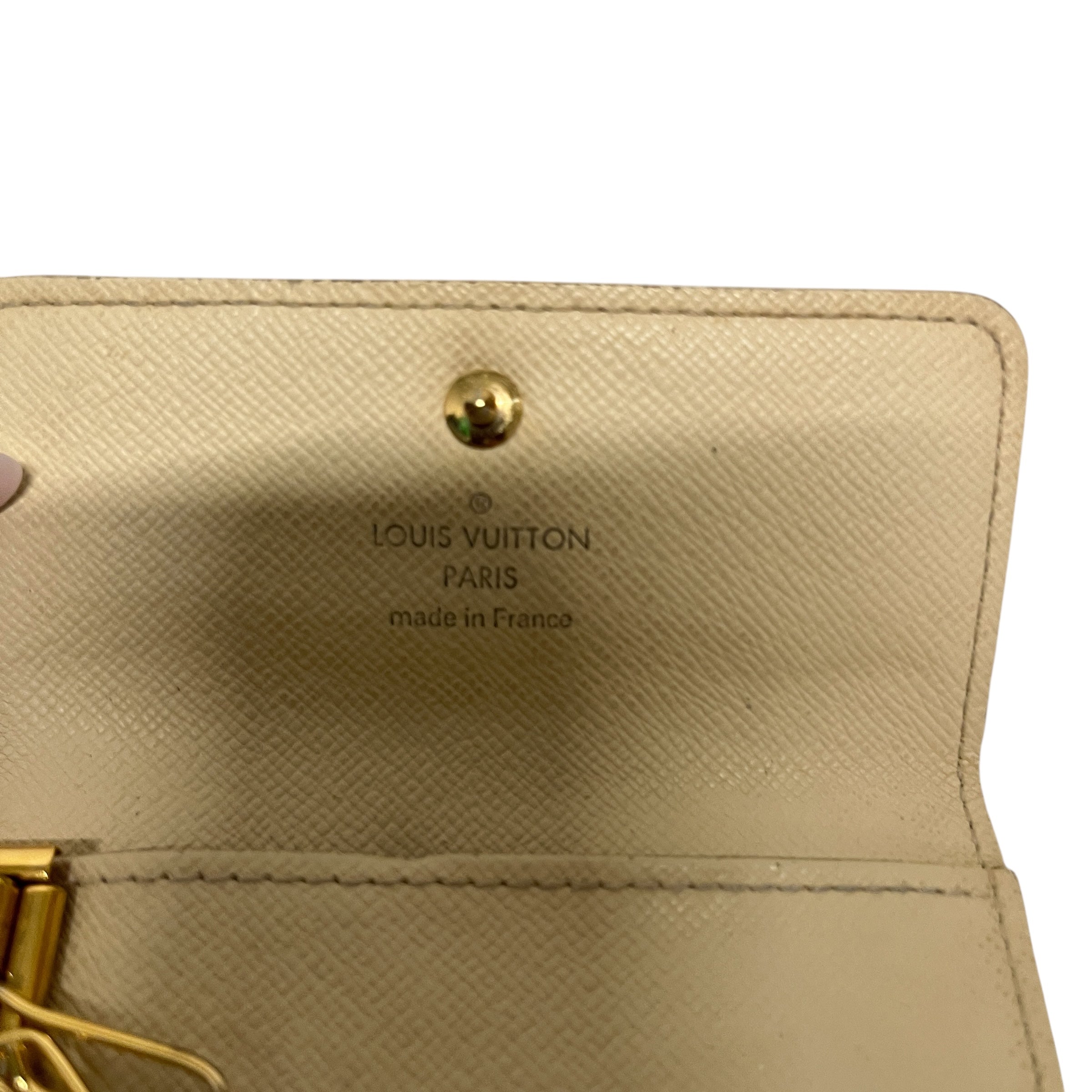 LOUIS VUITTON/Key Case/Monogram/Leather/WHT/DAMIER KEYRING WALLET view 4