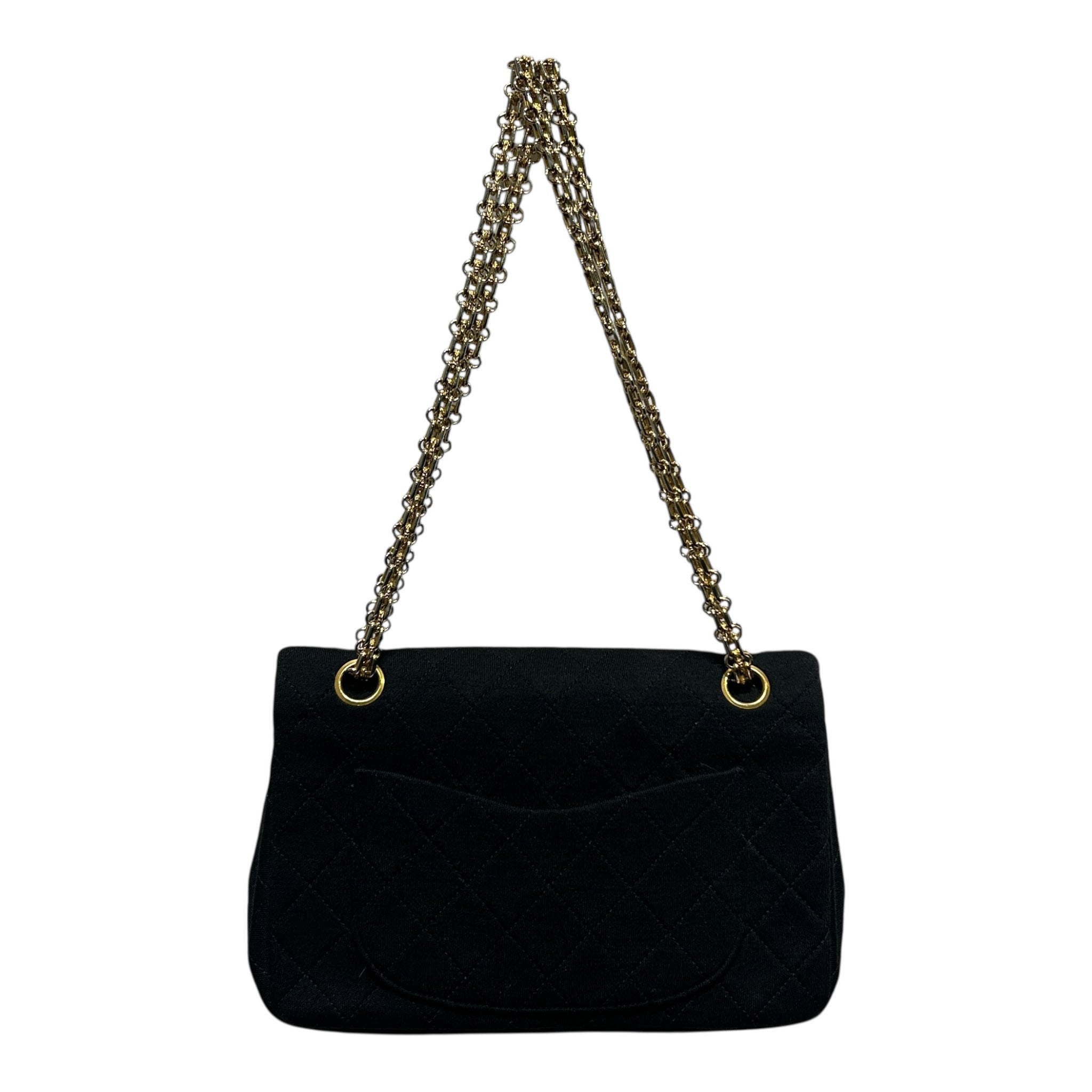 CHANEL/Hand Bag/BLK/JERSEY DOUBLE FLAP BAG view 2