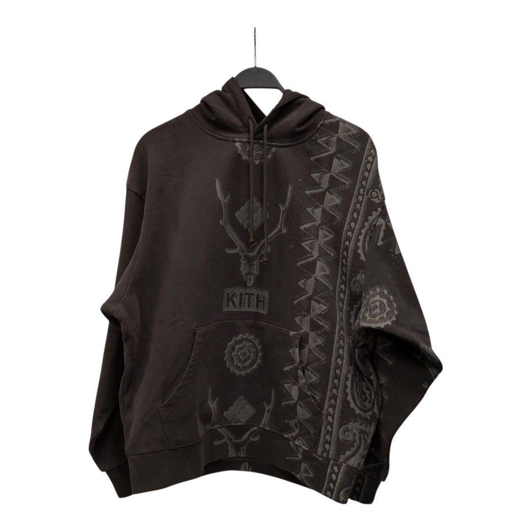 KITH/South2 West8(S2W8)/Columbia/Hoodie/M/All Over Print/Cotton/BLK/STAG KITH COLUMBIA LOGO view 1