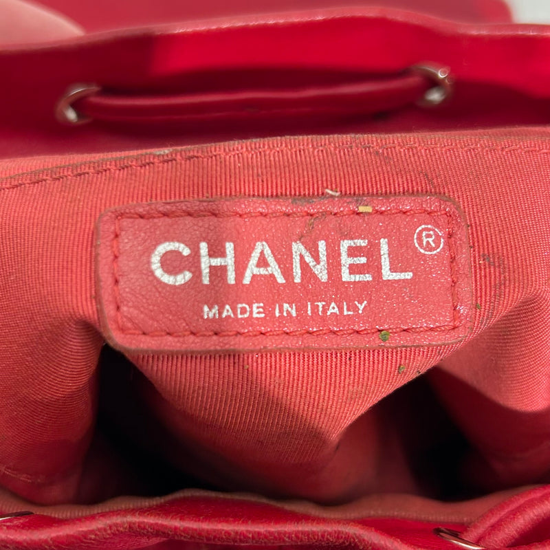 CHANEL/Backpack/Leather/RED/