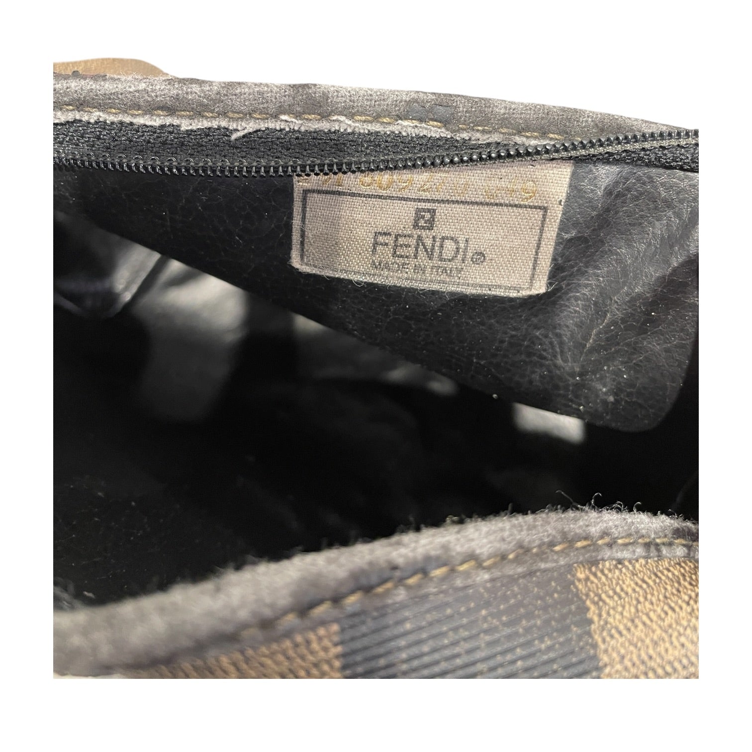 FENDI/Pouch/Stripe/Leather/BRW/Vintage Pequin Mini Pouch view 3