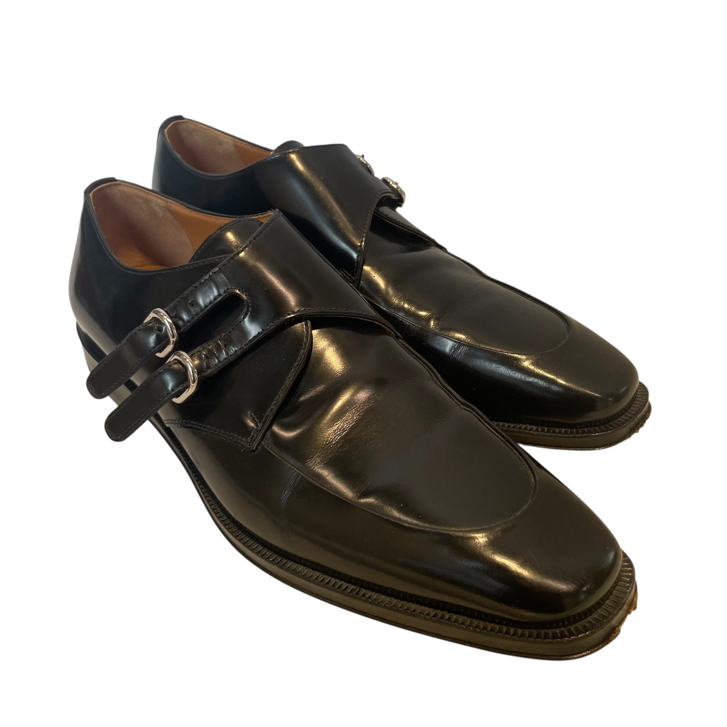 Maison Margiela/Loafers/EU 41/Leather/BLK/DOUBLE BUCKLE view 1