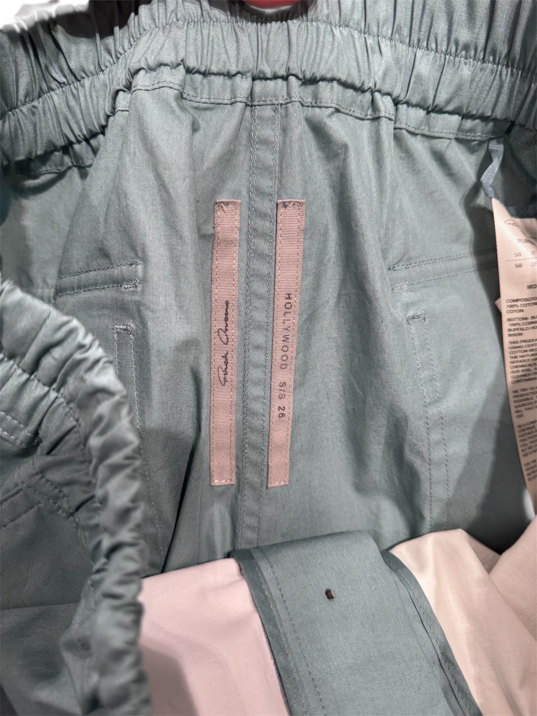 Rick Owens/Pants/25/Cotton/BLU/DIETRICH DRAWSTRING MOUTH view 3