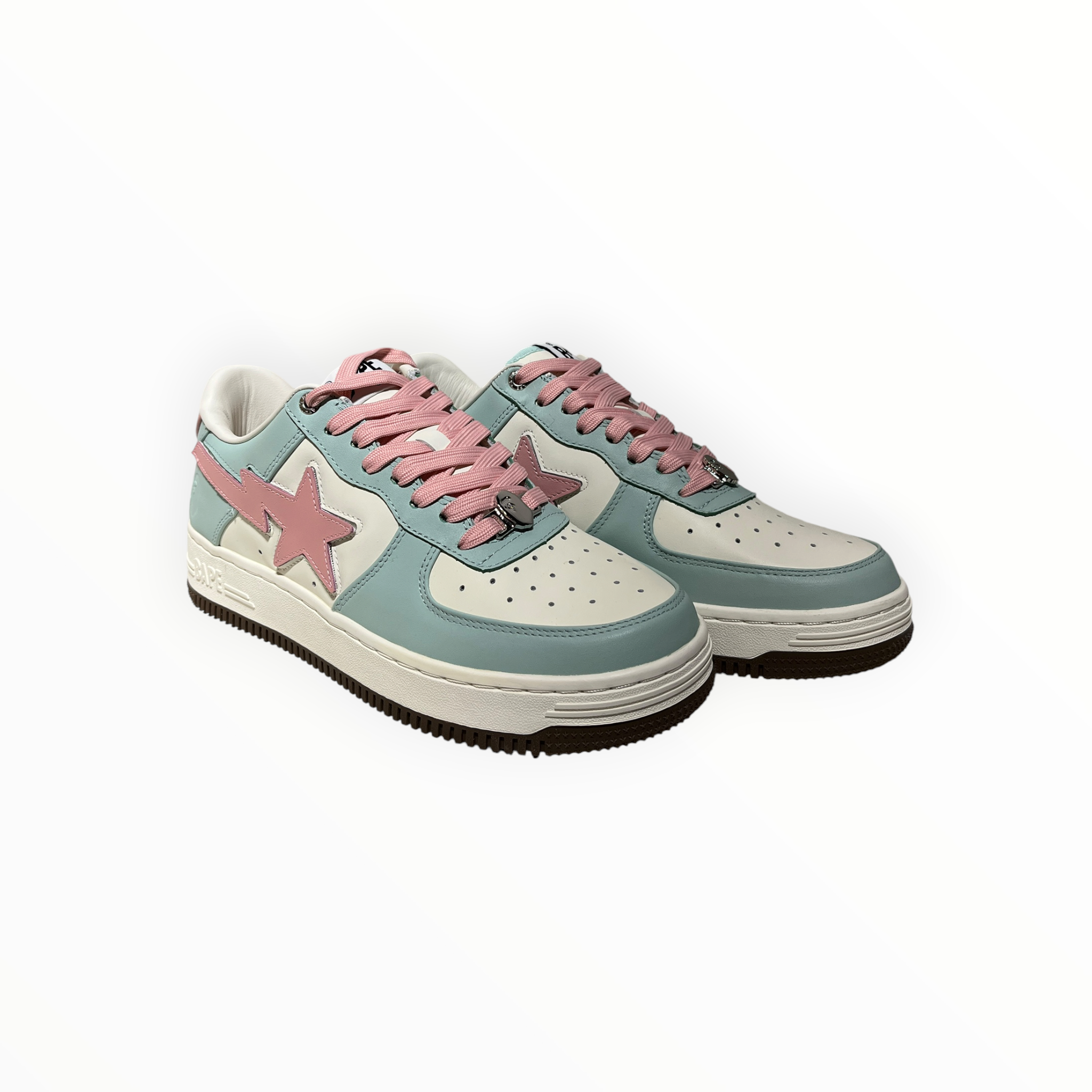 A BATHING APE/Low-Sneakers/US 8.5/Cotton/BLU/U-Tip/blue/pink bapesta view 1