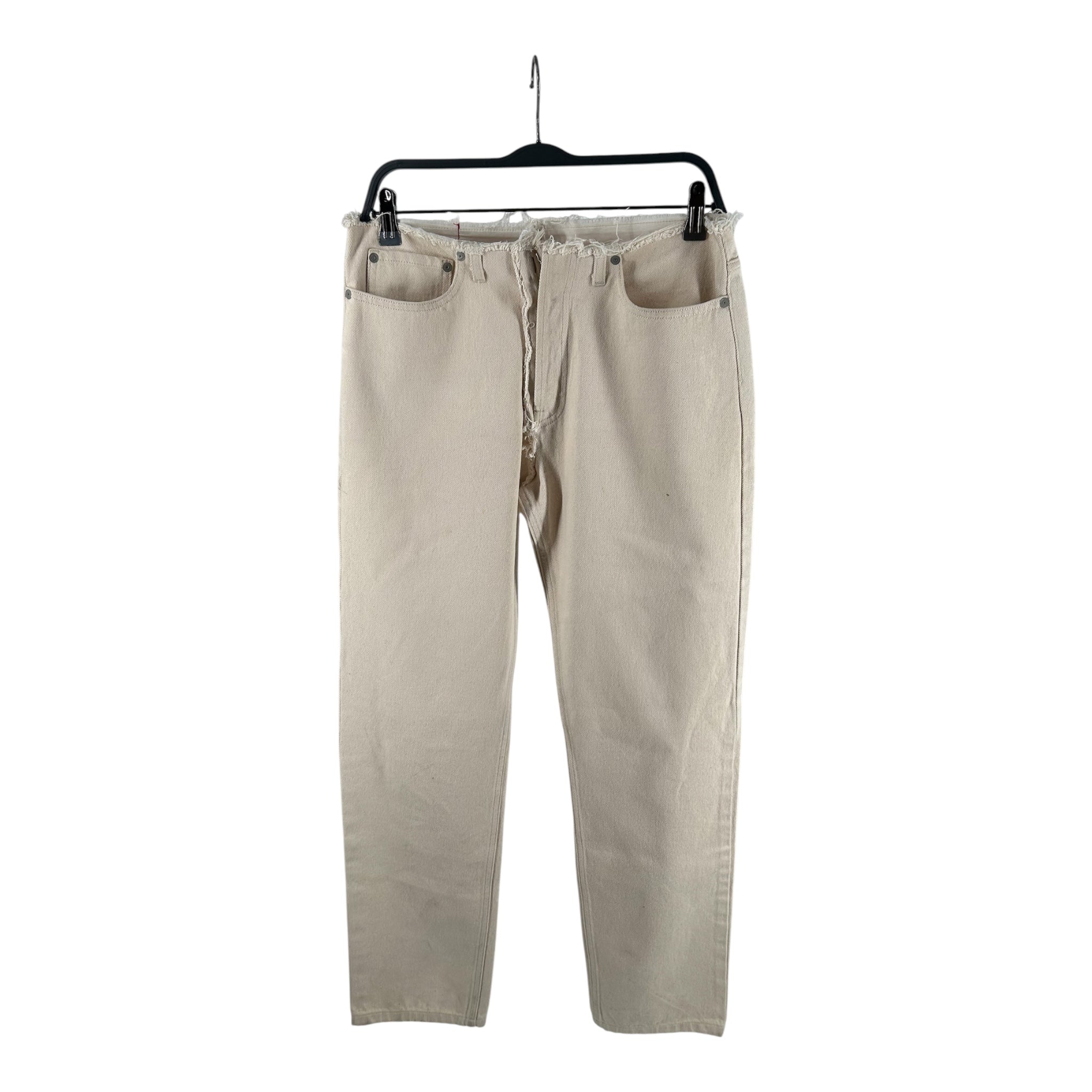 Maison Margiela/Straight Pants/42/Cotton/CRM/DISTRESSED WAIST view 1