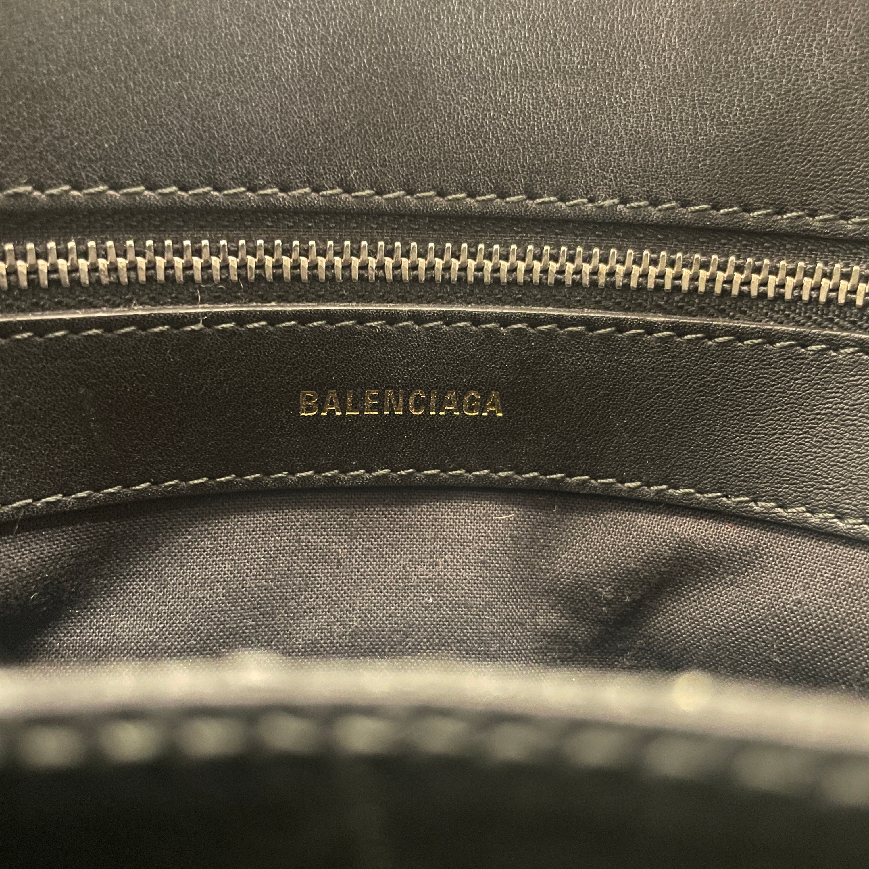 BALENCIAGA Tote bag/Plain/Leather/BLK// view 3