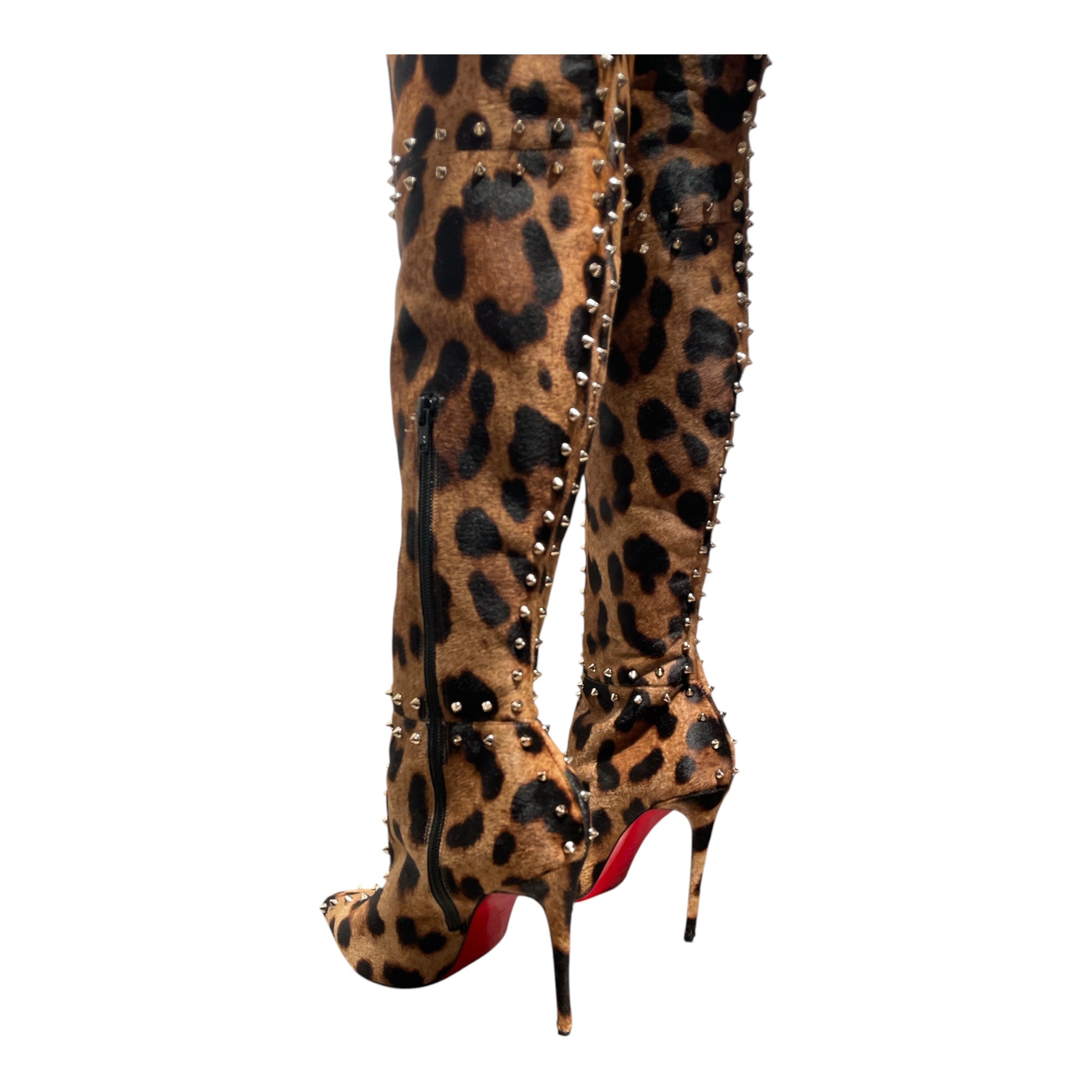 Christian Louboutin/Long Boots/EU 38/Leopard/Fake Fur/CML/Metrolisse 100 Ove the Knee view 2