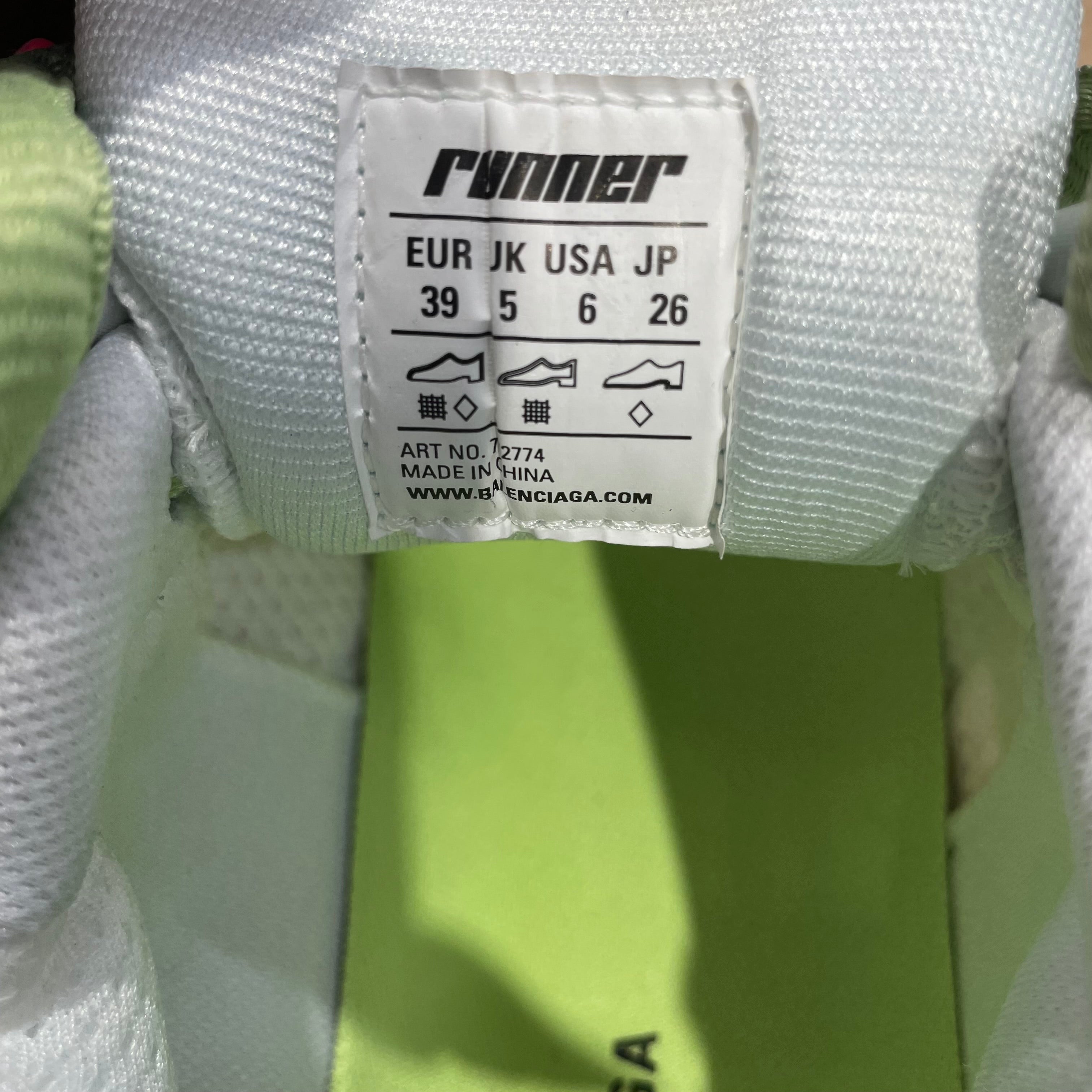 BALENCIAGA/Low-Sneakers/EU 39/GRN/RUNNER GRAFFITI WHT/ORN view 7