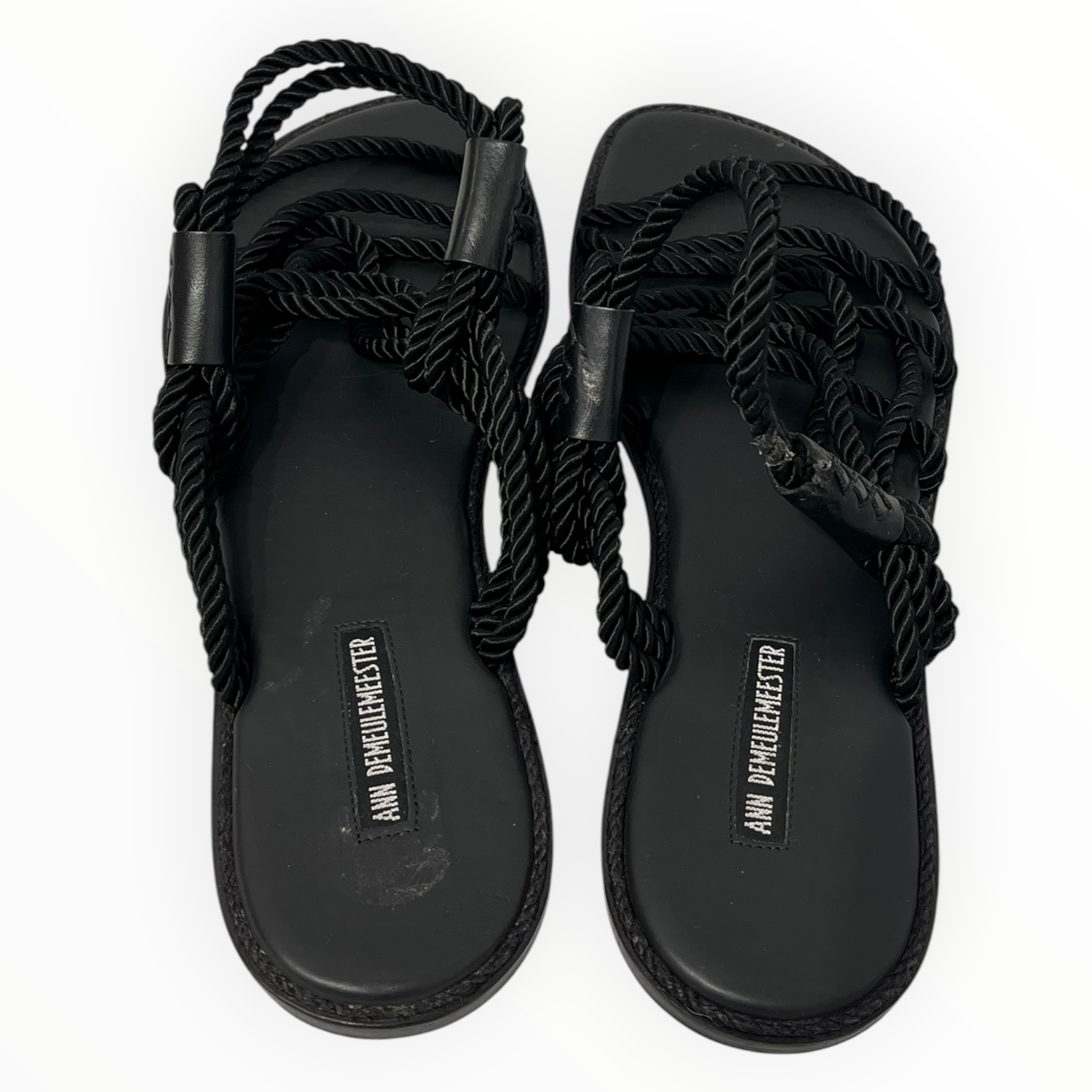 ANN DEMEULEMEESTER/Sandals/EU 44/Leather/BLK/ROPE LEATHER SANDALS view 4