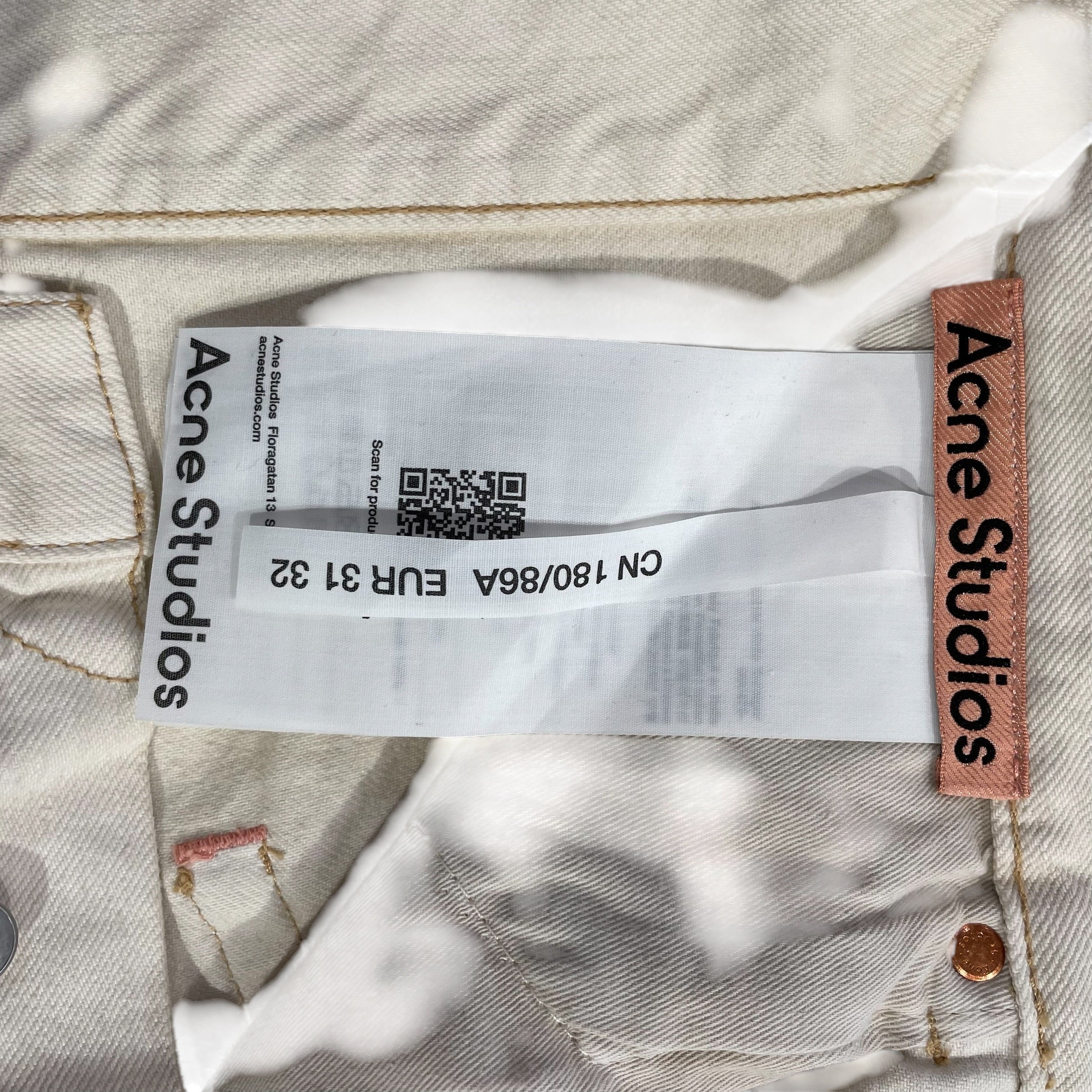 Acne Studios/Bootcut Pants/31/Cotton/BEG/Graphic/PAINT SPLATTER view 5
