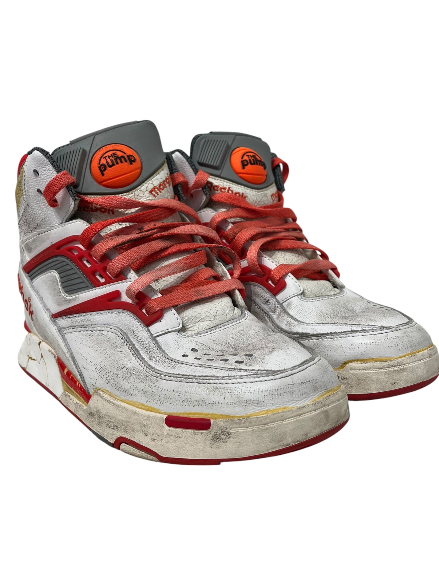 Reebok/Maison Margiela/Hi-Sneakers/US 10/Leather/WHT/MARGIELA REEBOK PUMP RED view 1