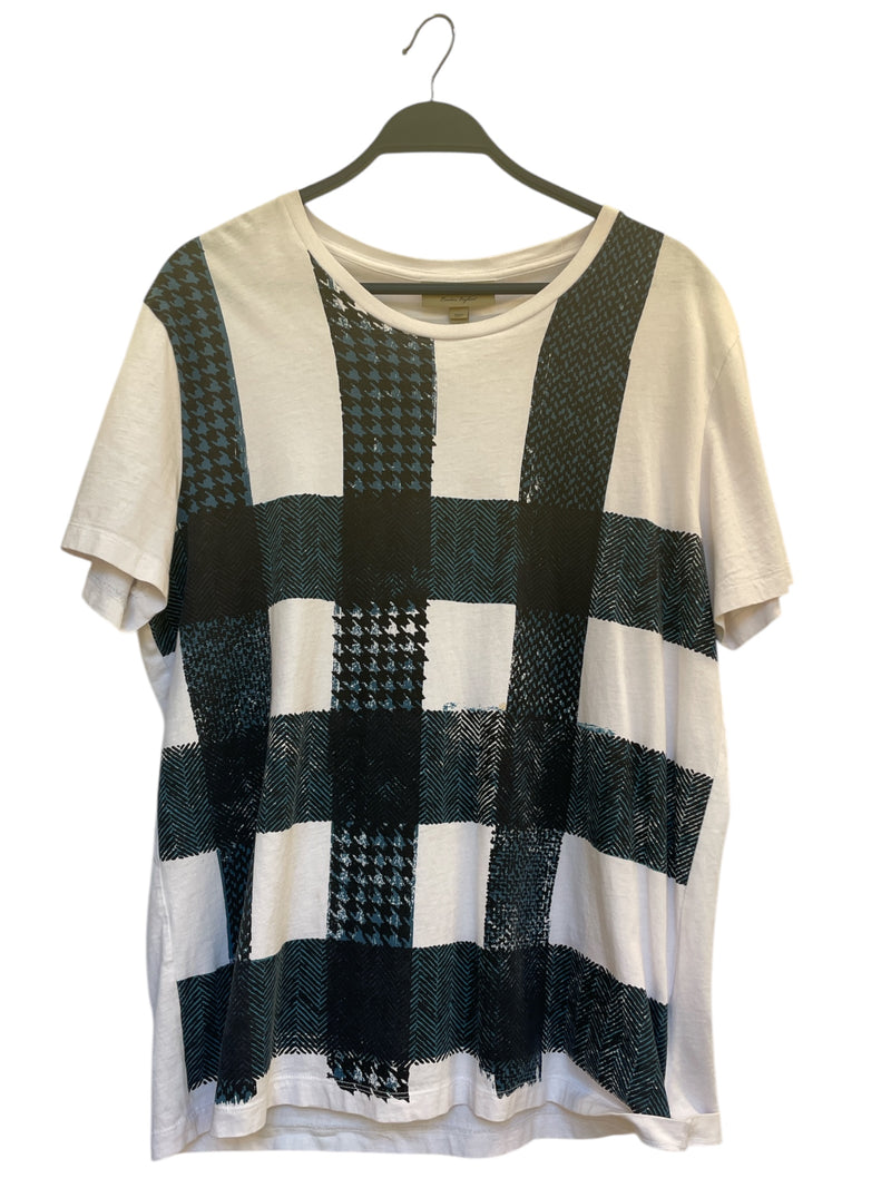 BURBERRY LONDON/T-Shirt/XL/Cotton/WHT/All Over Print/PLAID PRINT