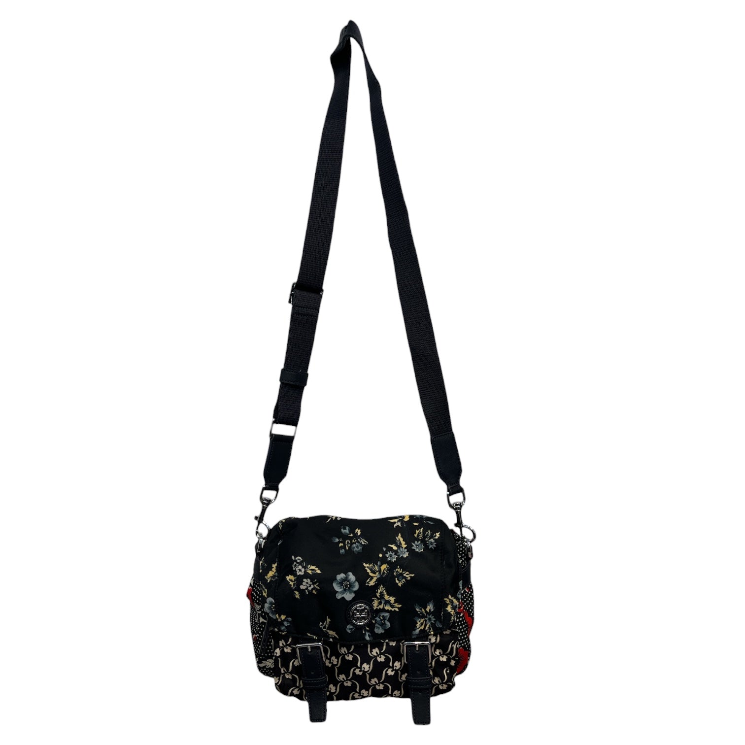 TORY BURCH/Tote Bag/Floral Pattern/Nylon/BLK/FLOWER NYLON CROSSBODY view 1
