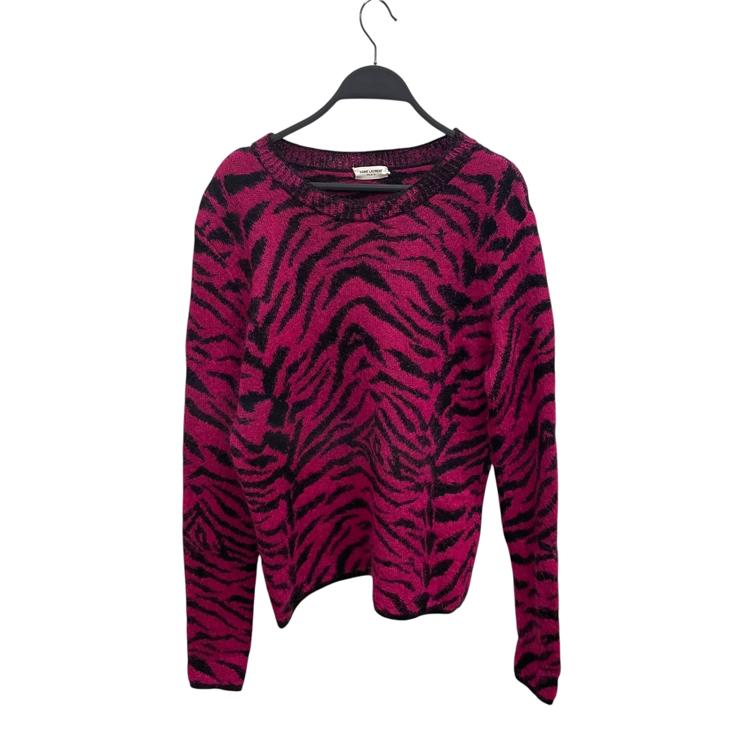 YVES SAINT LAURENT/Sweater/M/Animal Pattern/Mohair/PNK/PNK/ TIGER STRIPE/SWEATSHIRT view 1