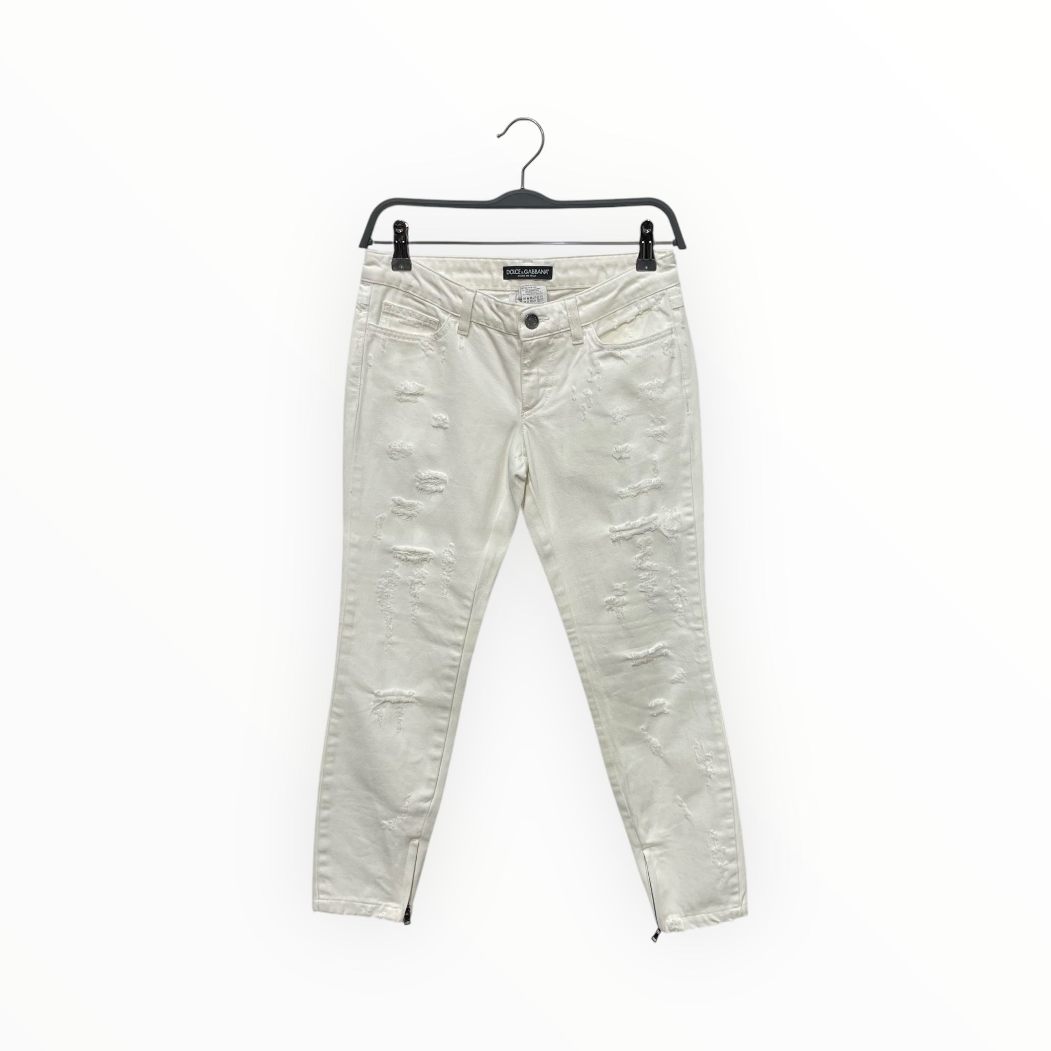 DOLCE&GABBANA/Straight Pants/S/Denim/WHT/ view 1