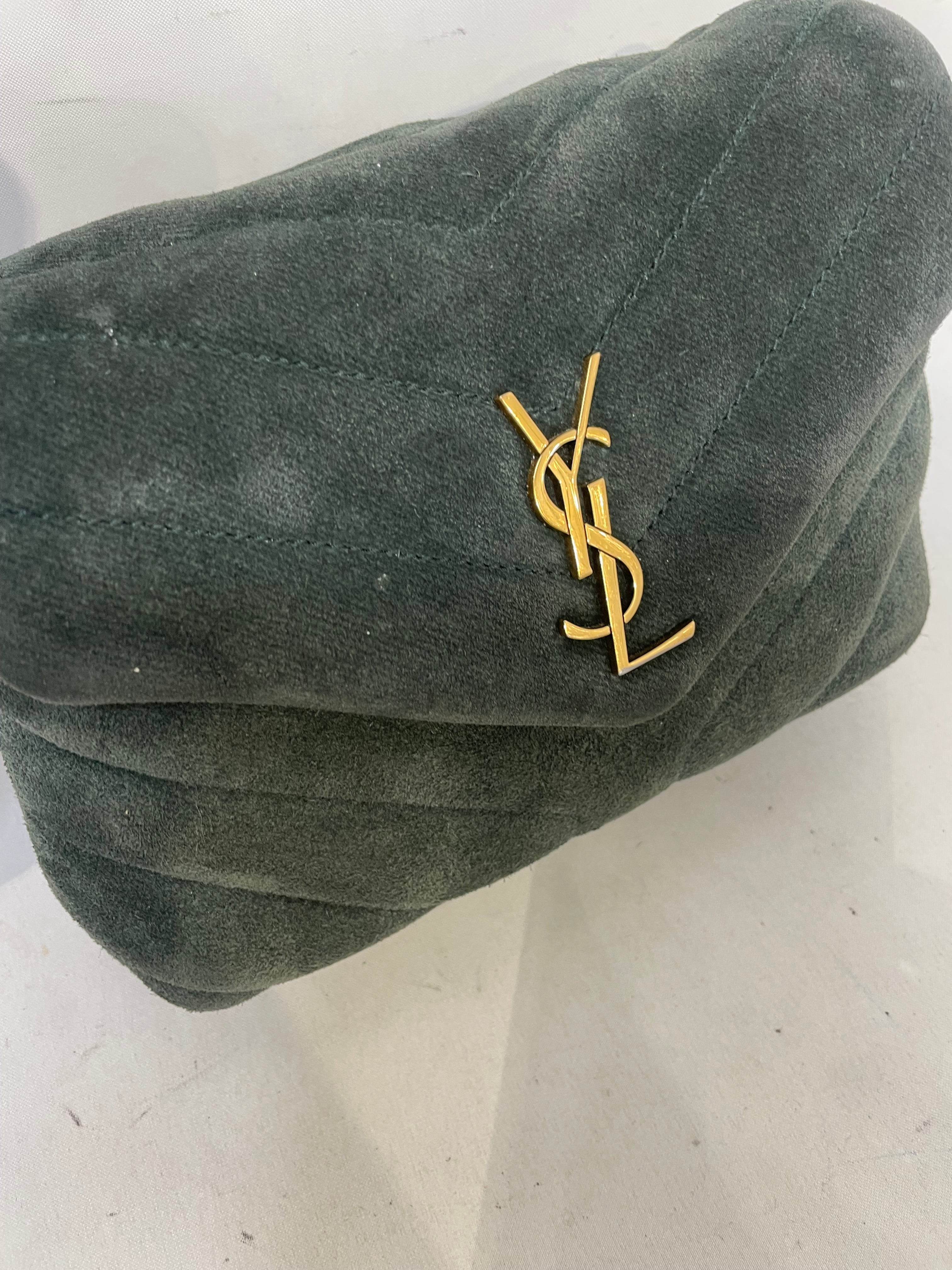 YVES SAINT LAURENT/Cross Body Bag/Suede/GRN/loulou toy handbag view 5