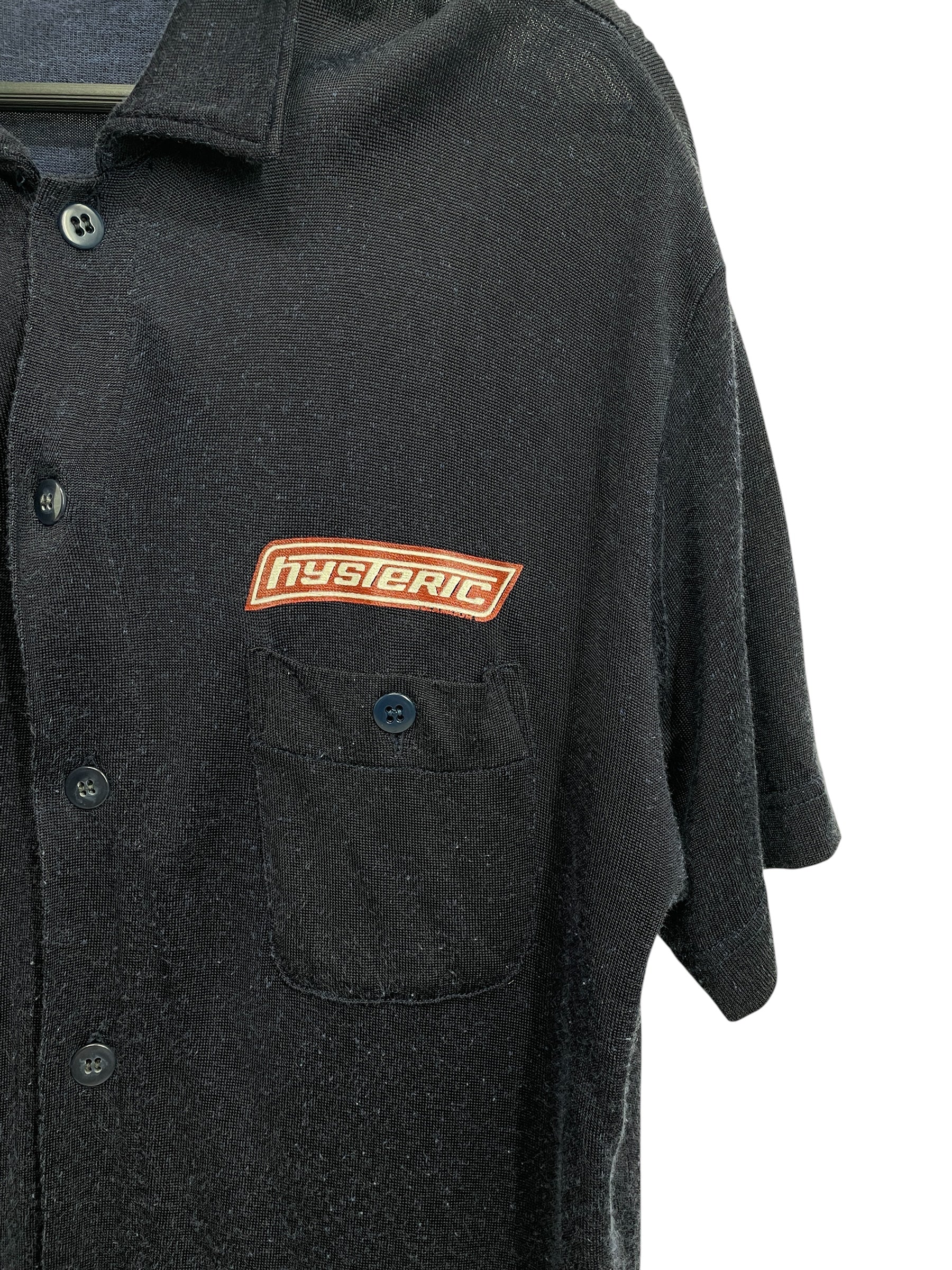 HYSTERIC GLAMOUR/SS Shirt/M/Cotton/NVY/revving car back graphic view 2