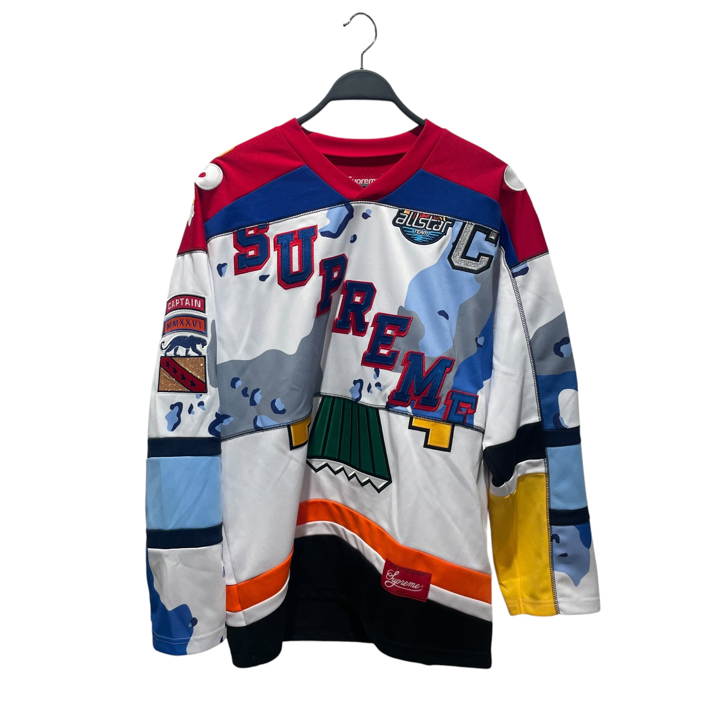 Supreme/LS T-Shirt/M/Cotton/MLT/paneled hockey jersey view 1