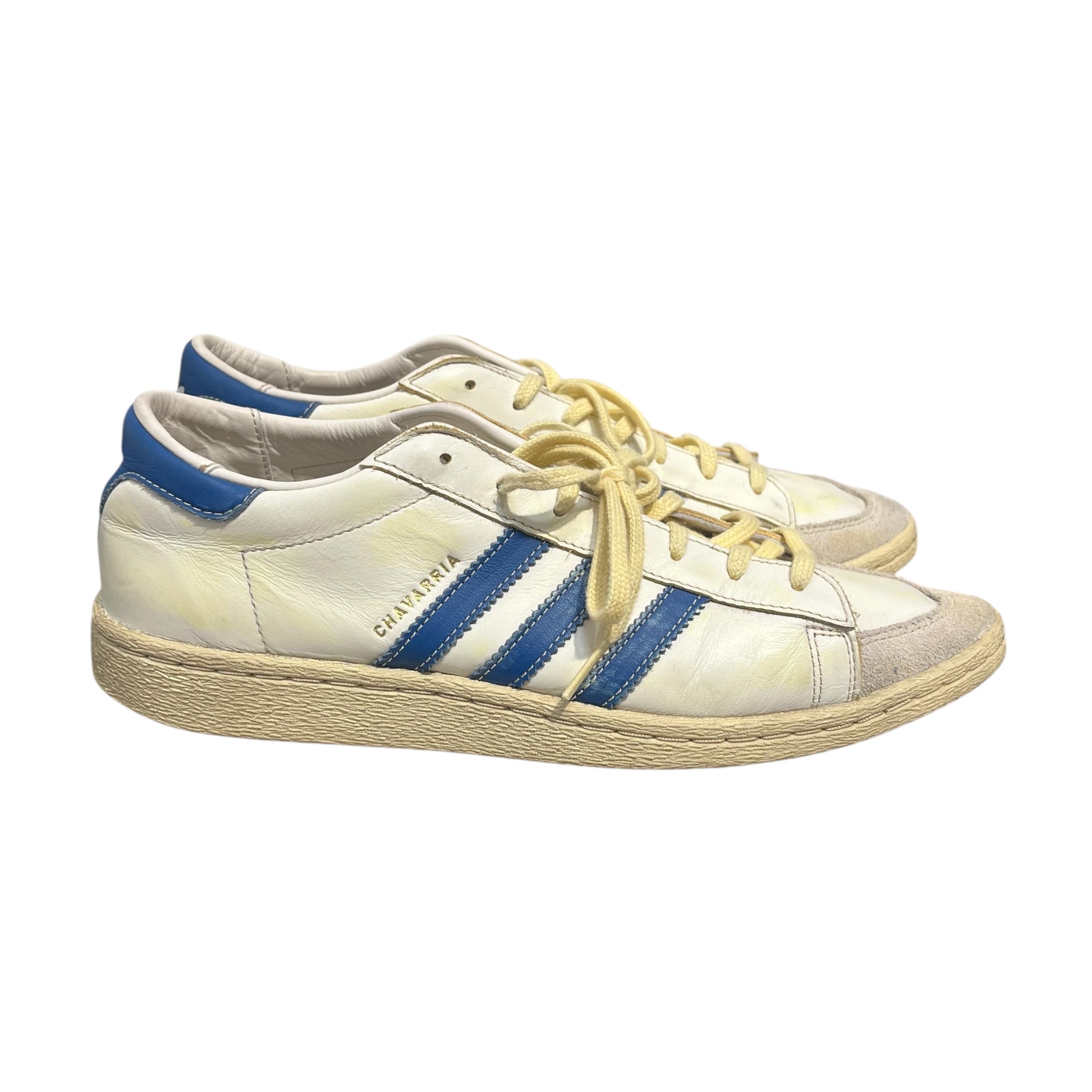 WILLY CHAVARRIA/adidas/Low-Sneakers/US 9/Leather/WHT/blue stripes yellow tint view 2
