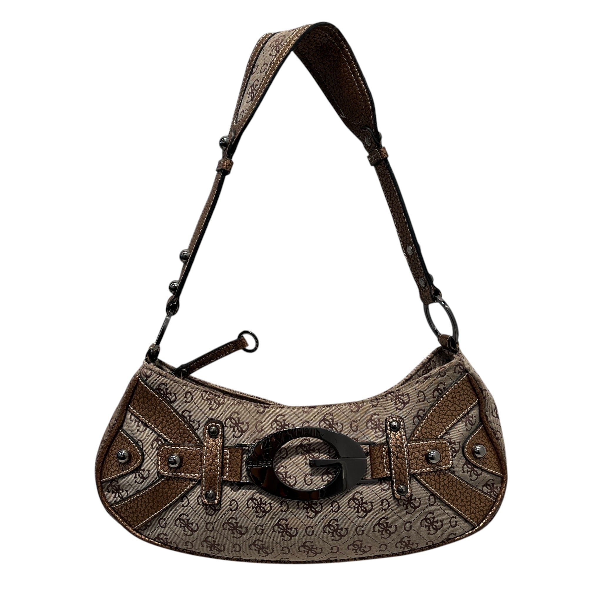 GUESS/Vintage/Hand Bag/Monogram/Cotton/BRW/BROWN METALLIC MIDDLE G view 1