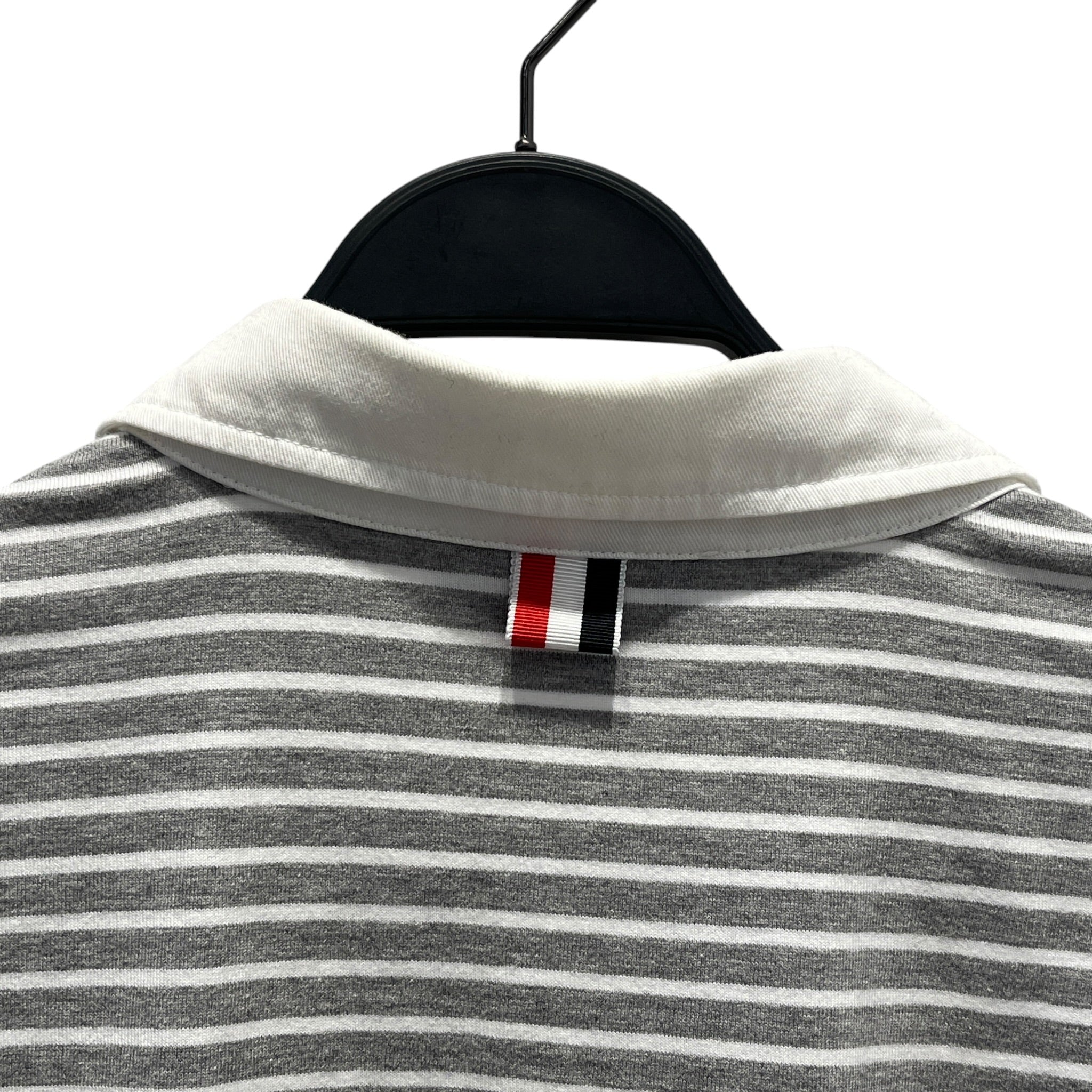 THOM BROWNE. NEW YORK/Polo Shirt/M/Cotton/GRY/STRIPED view 5