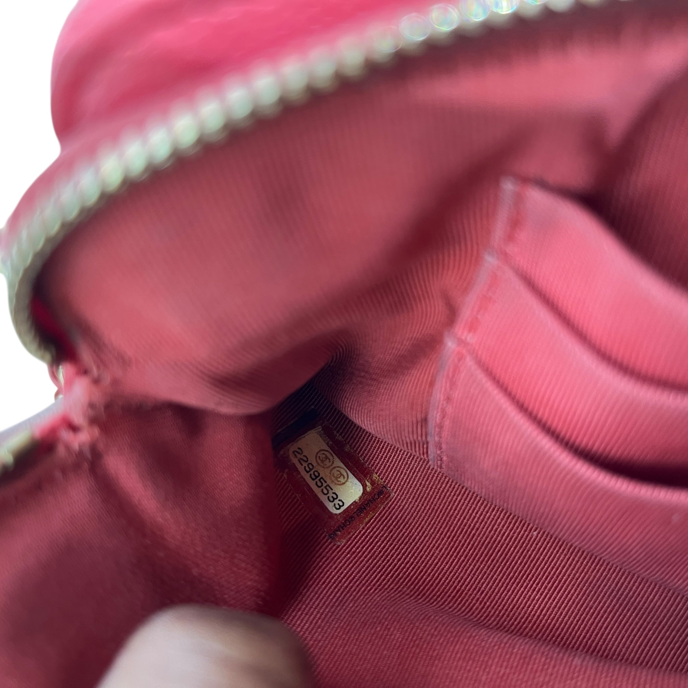 CHANEL/Cross Body Bag/Leather/PNK/CAVIAR DOUBLE ZIP view 9